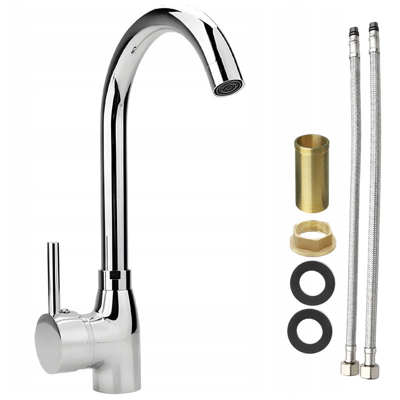 Image of Kitchen Chrome 360° Standing Silver Sink Battery