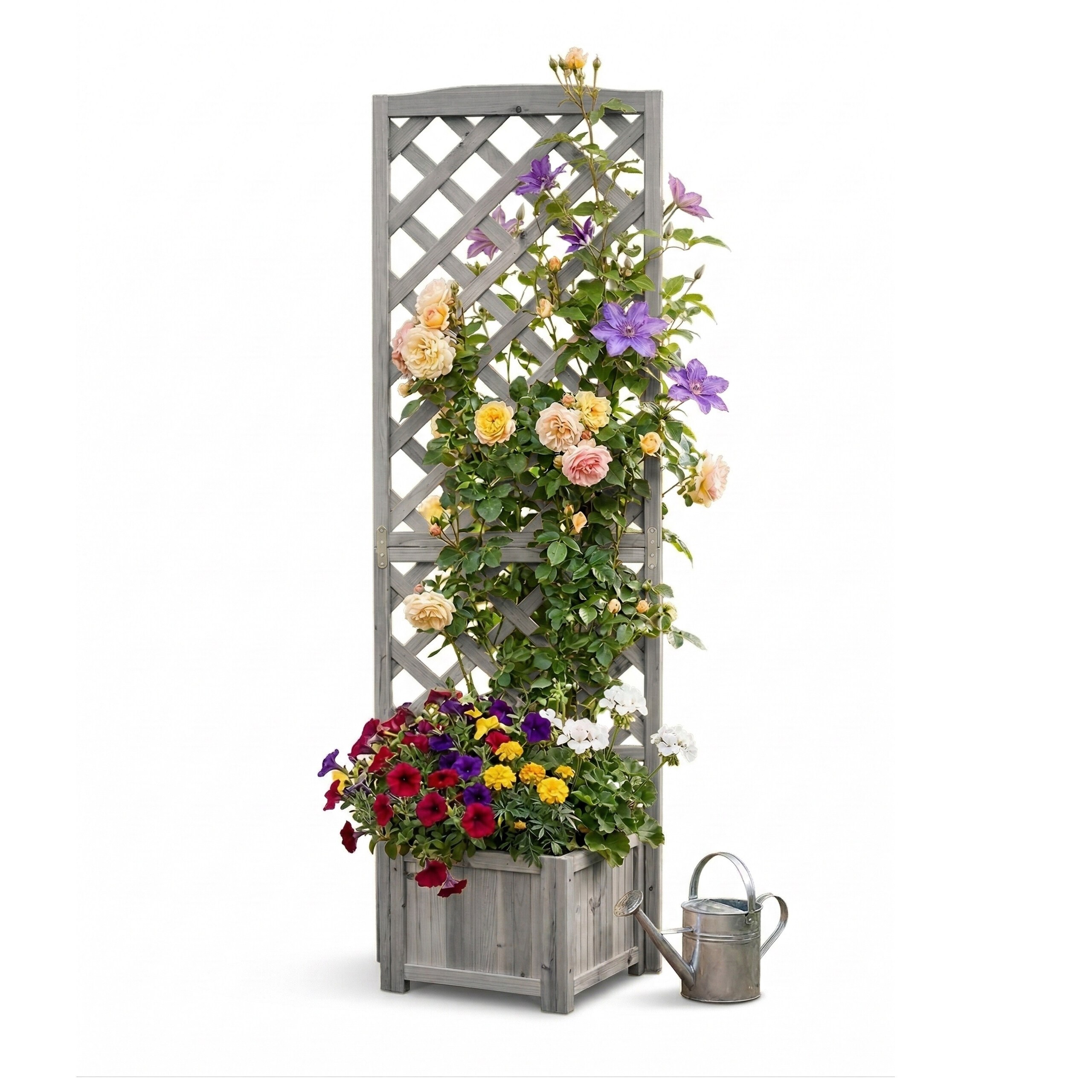 Gray Planter Trellis - (w)55 X (h)180 X (d)51 Cm