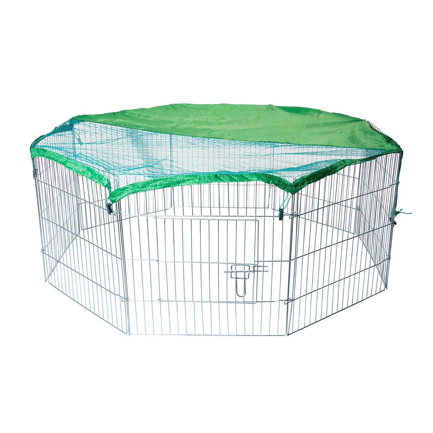 Aqpet 60x60 Cm Iron Playpen With Sunshade Net – 8-panel Fence For Dogs, Cats, And Rodents, Indoor & Outdoor Use, Sturdy Structure With Safety Gate