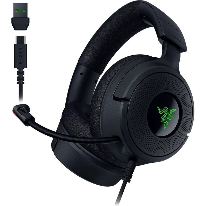 Image of Razer V4 X - Wired Pc Gaming Headset ( 40mm Driver, Retractable Kidney Shaped Microphone, 7.1 Surround Sound, Chroma Rgb, For Pc - Consoles & Mobile Phones Via Usb-c) Black