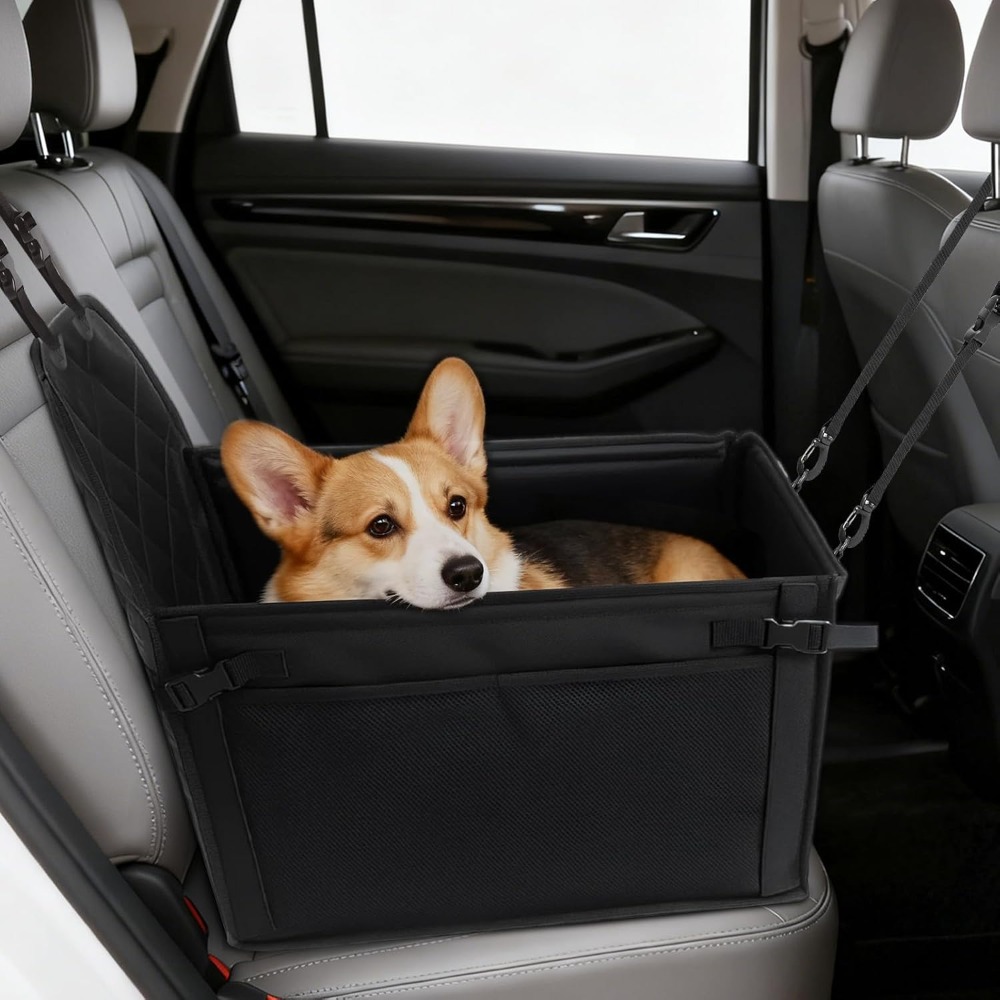 Image of 2-in-1 Reinforced Anti-collapsible Car Seat Cover Safety Belt, Pet Cage, Car Nest For Pets, Travel Protection For Pets , Car-mounted Dog Cage, Car Pet Scratch Protection, Car Travel Dog Mat