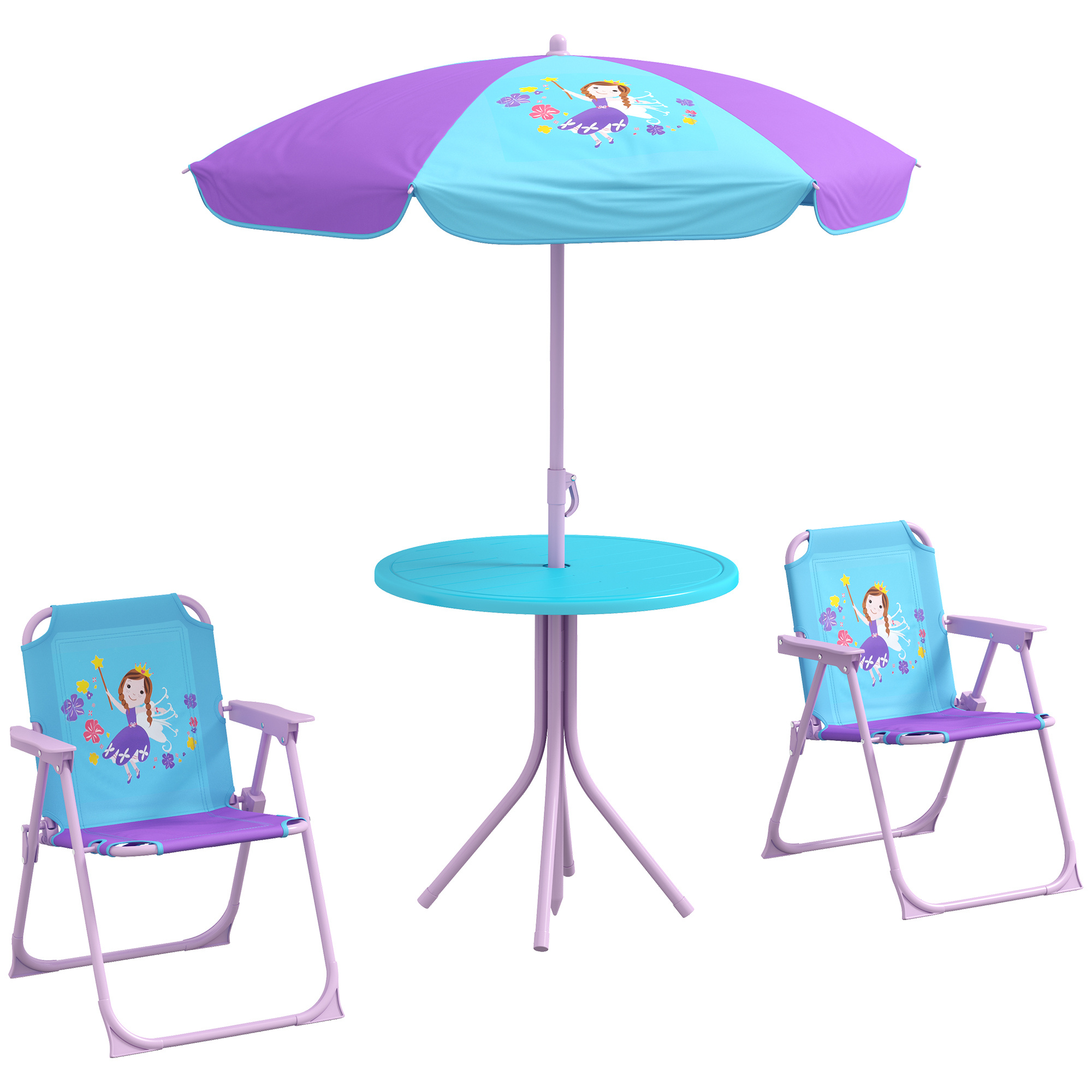 Kids Bistro Set - Childrens Table and Chairs - Garden Furniture Fairy Themed 