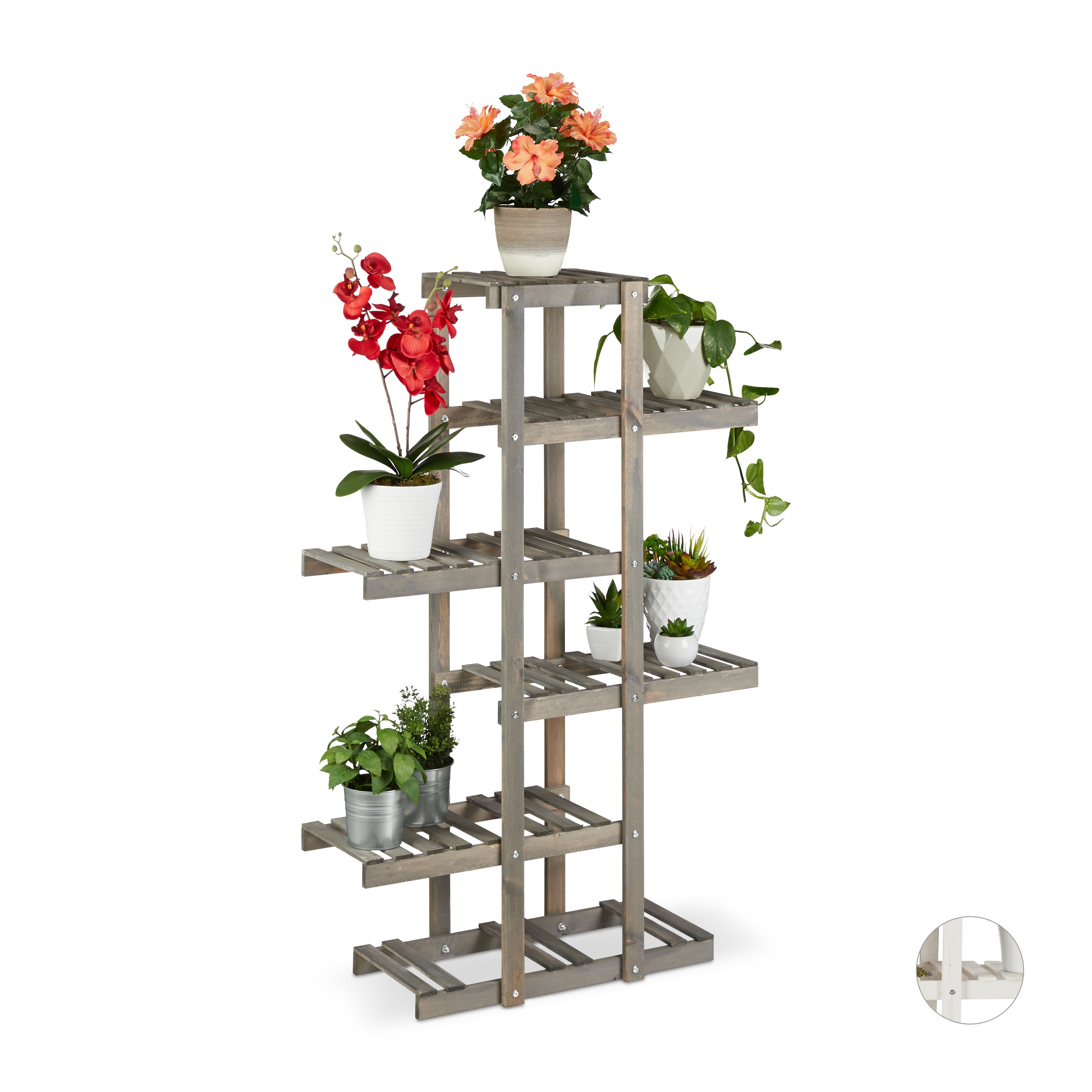 Flower Stand In Gray - (w)81 X (h)125 X (d)25 Cm