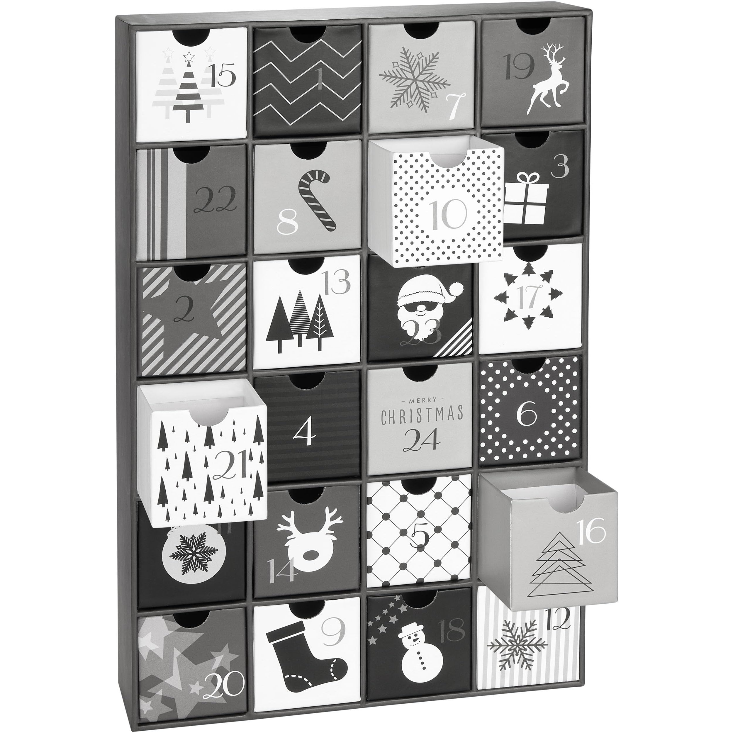 Image of Brubaker Advent Calendar To Fill - Black And White Christmas