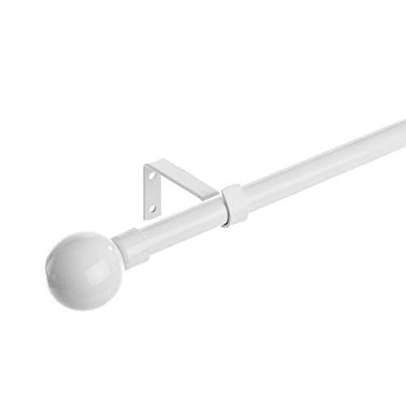 TEMU GO - Barra de Cortina Extensible de Metal Blanca Minimalista para Dormitorio de 120-210 cm