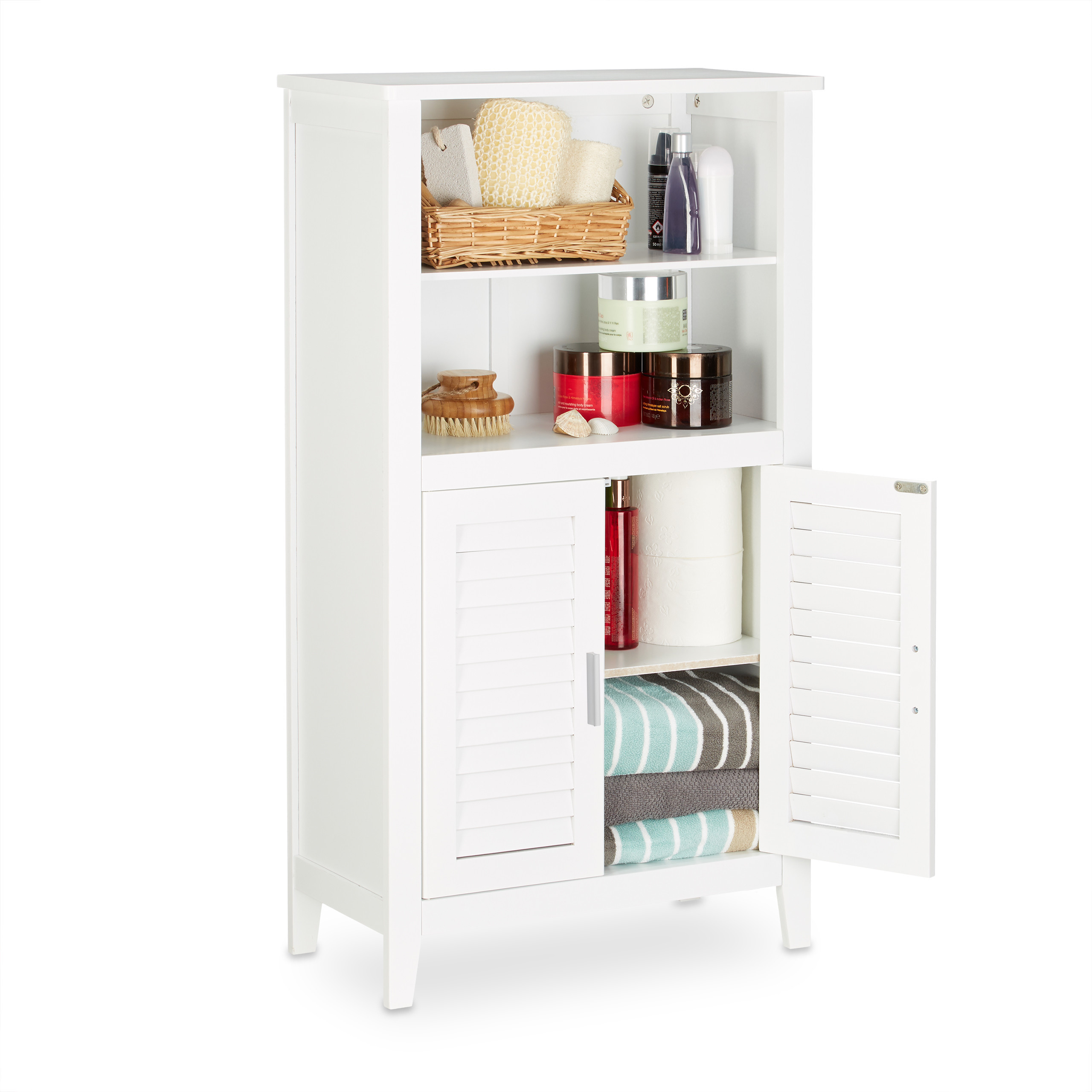 Bathroom Cabinet In White - (w)50 X (h)92 X (d)25.5 Cm