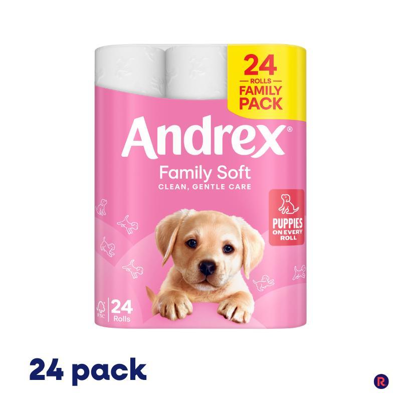 Andrex Andrex Family Toilet Roll 2-Ply 170 Sheets per Roll Pack of 24