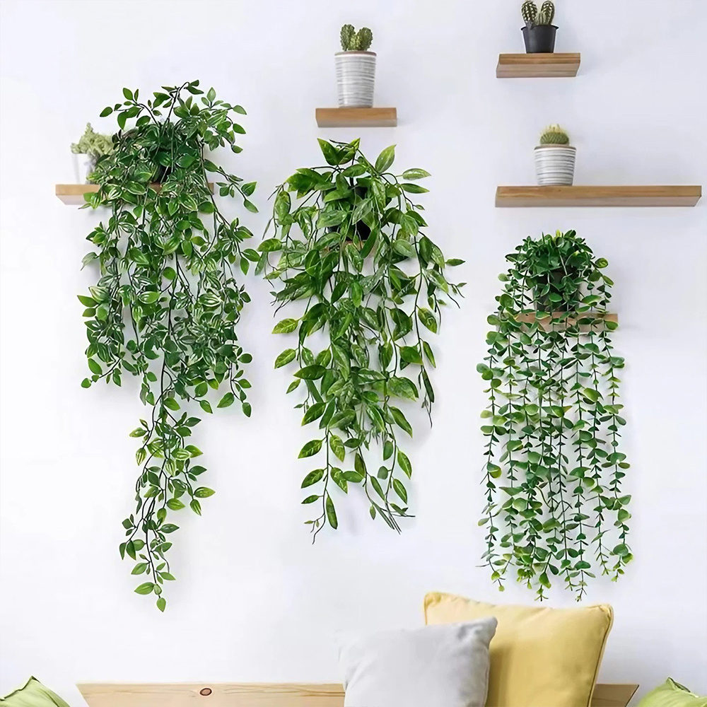 Pack of 4 Artificial Hanging Plants for Indoor Decor