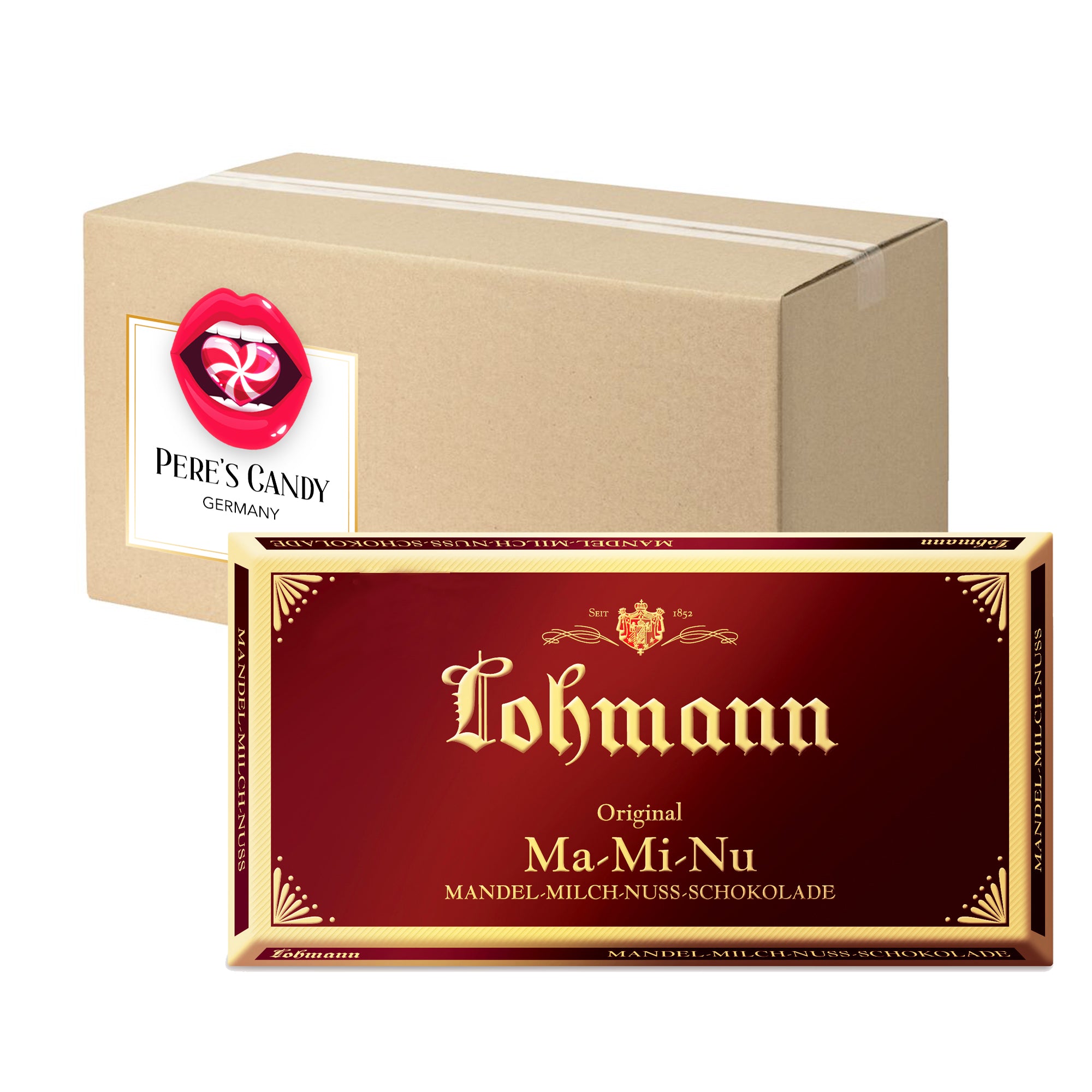 Lohmann Mandel-milch Nut Table 5x100g Delicately Melting Milk Chocolate With Ground Hazelnuts And Almonds