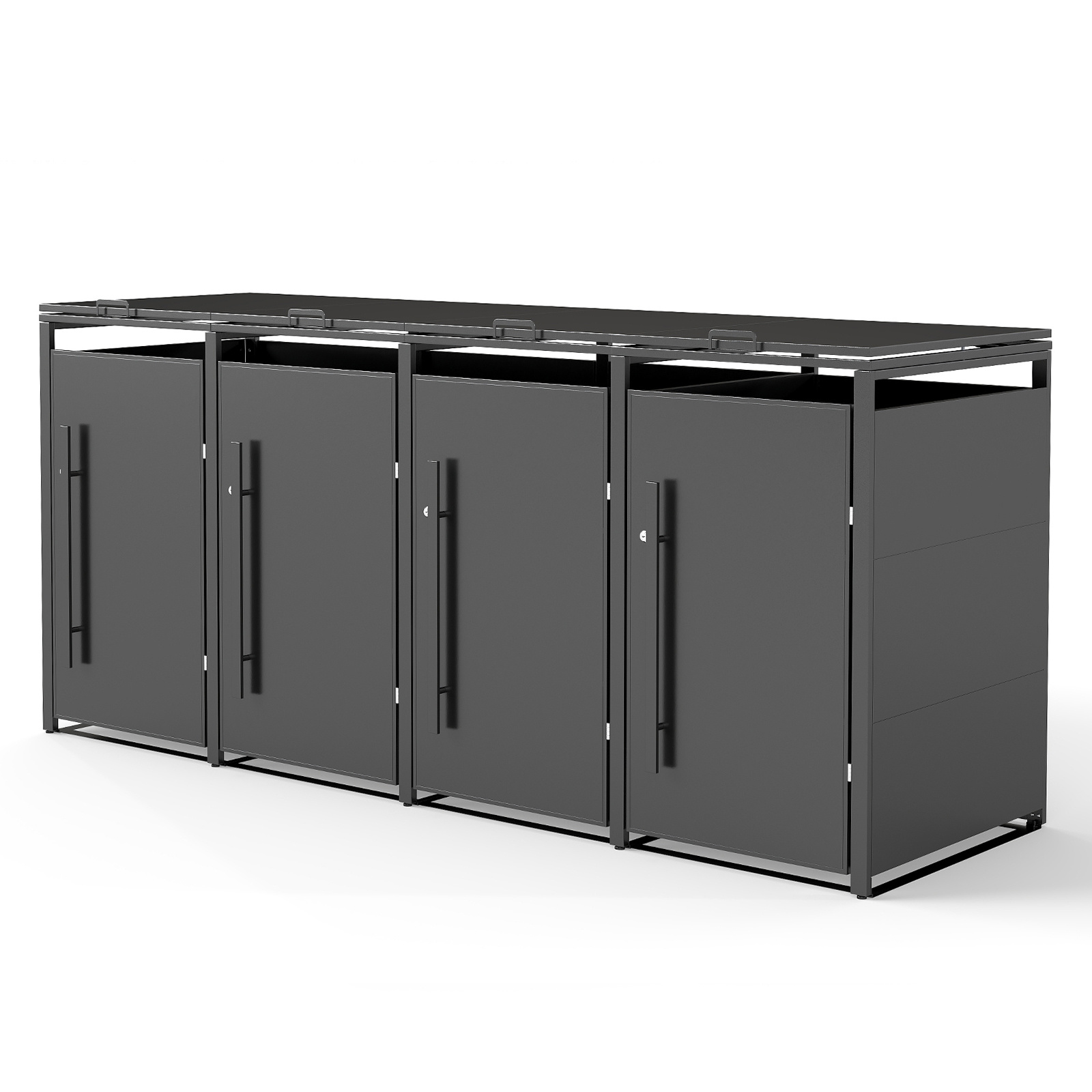 Image of Trash Can Shelter , Steel Sheet With Powder Coating, Flat Gas Spring, Suitable For 120l/240l Bins
