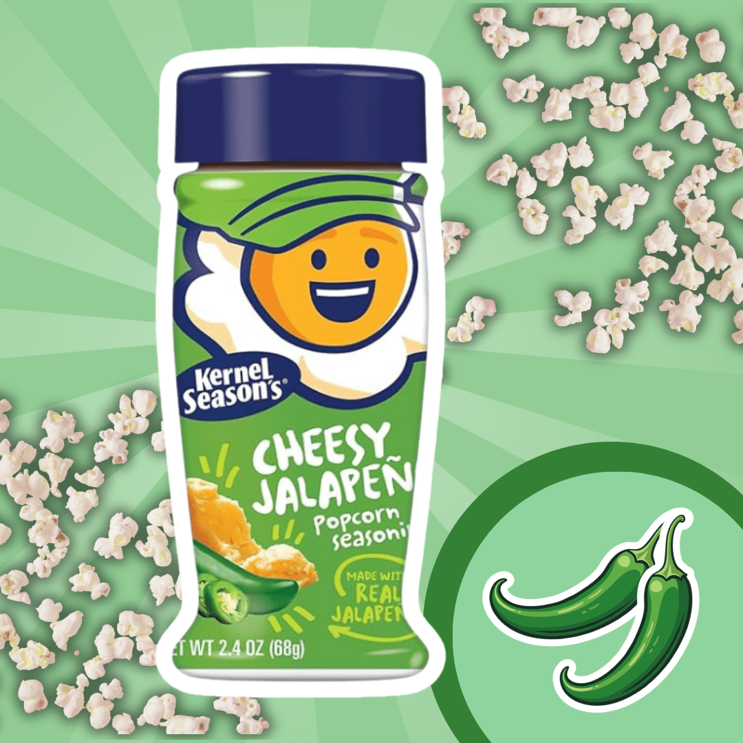 Image of Kernel Season’s Cheesy Jalapeño Popcorn Seasoning – Cheese & Jalapeño Flavor Powder – 68 G