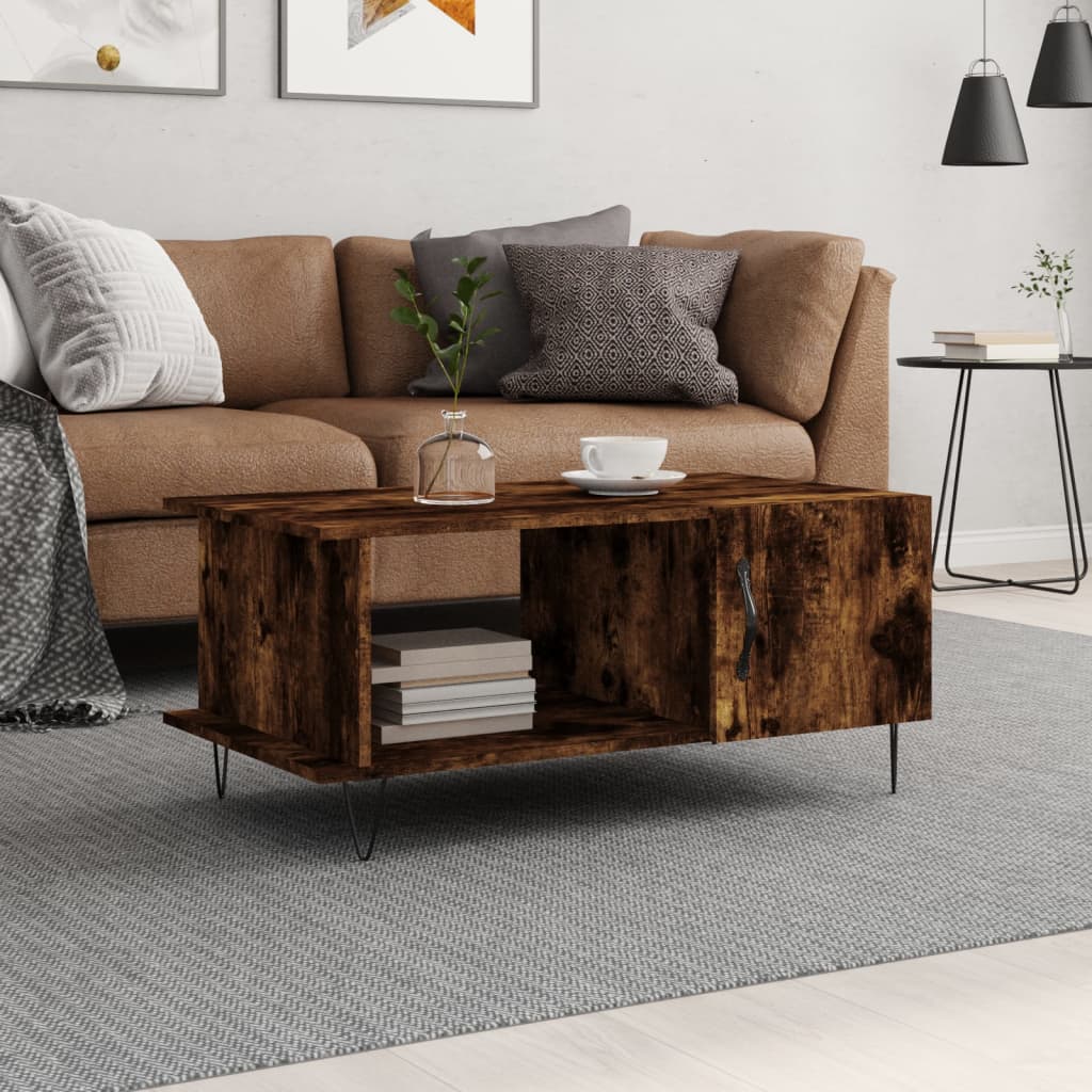 Vidaxl Smoked Oak Table Basse Tables Basses Table Latérale
