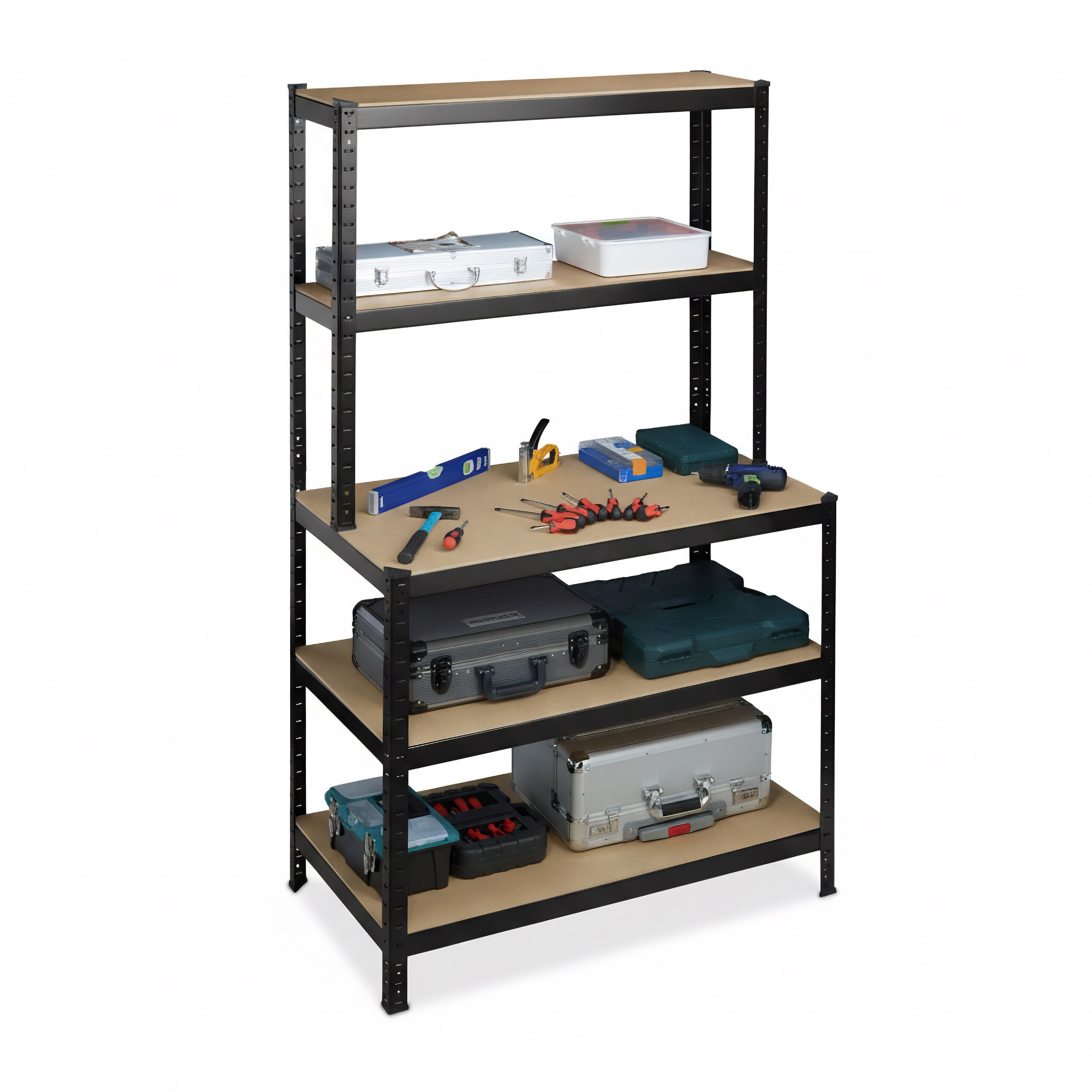Heavy-duty Shelving Unit In Black - (w)100 X (h)180 X (d)60 Cm