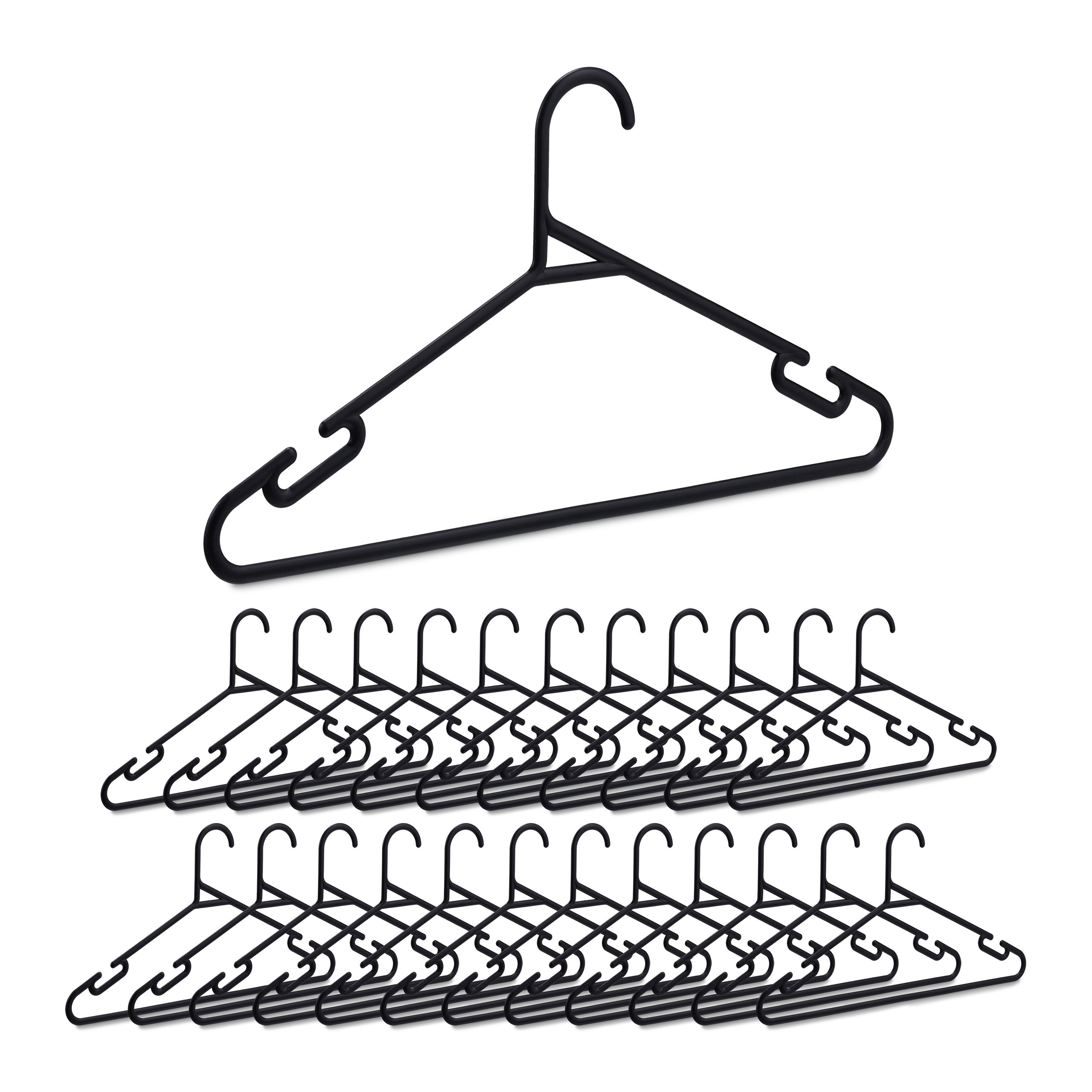 24 X Black Clothes Hangers