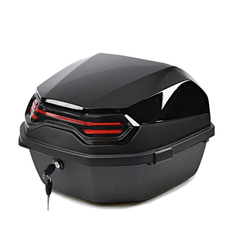 Image of Motorcycle Trunk, Universal Mounting Motorcycle Top Case Tail Box Carrier, Lockable Top Luggage Storage Box Carrier For Motorcycle Motorbike