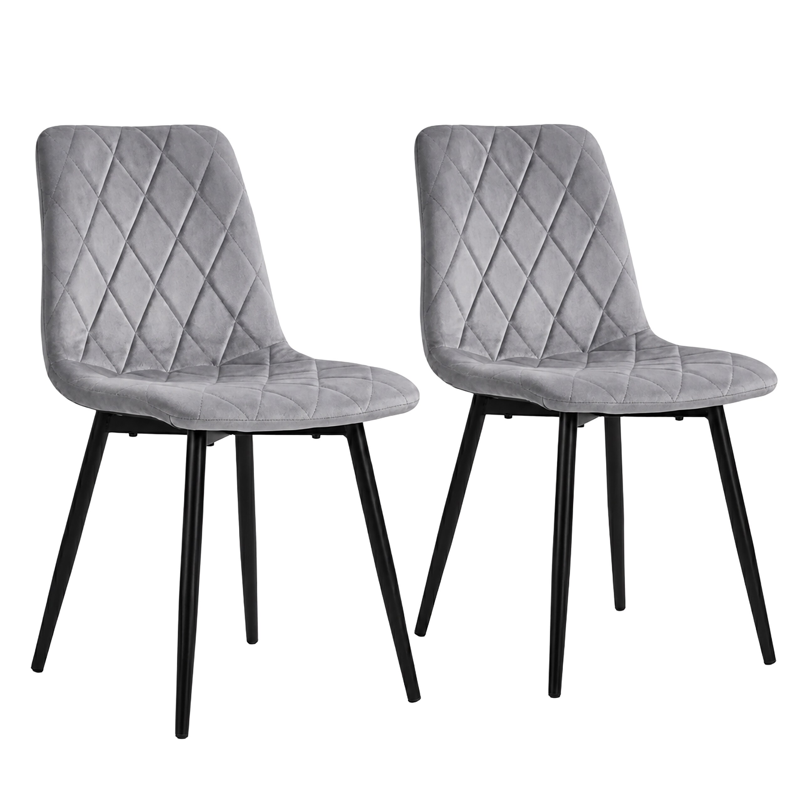 2 X Dining Chairs In Grey - (w)43 X (h)86 X (d)53.5 Cm