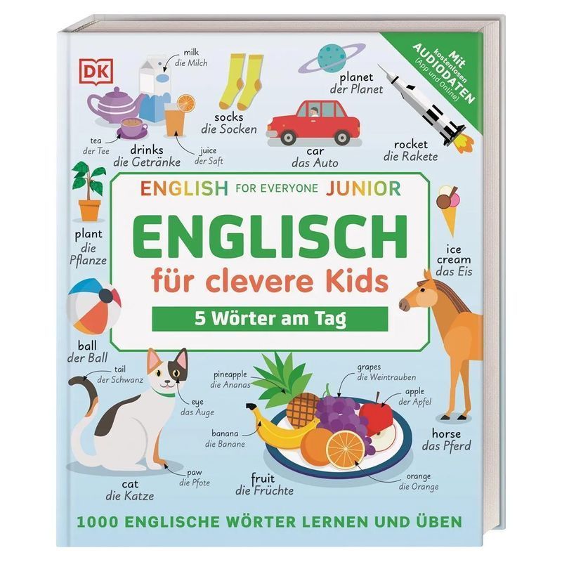 Image of English For Smart Kids - 5 Words A Day / Learn And Practice 1000 English Words. With Free Audio Data (app And Online) / Dk Verlag - Kids / Dorling Kindersley Verlag / Paperback / German / 2021