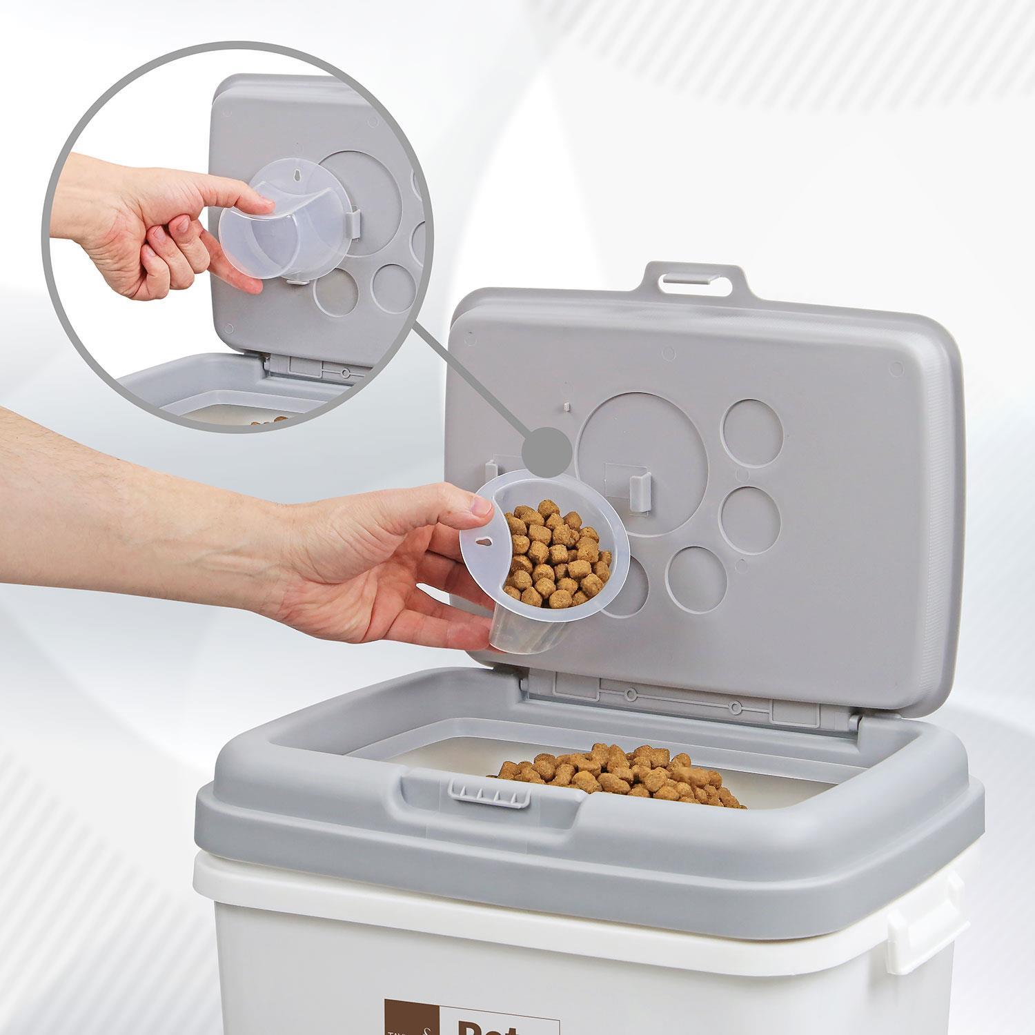40L Airtight Pet Food Storage Container with Measuring Cup