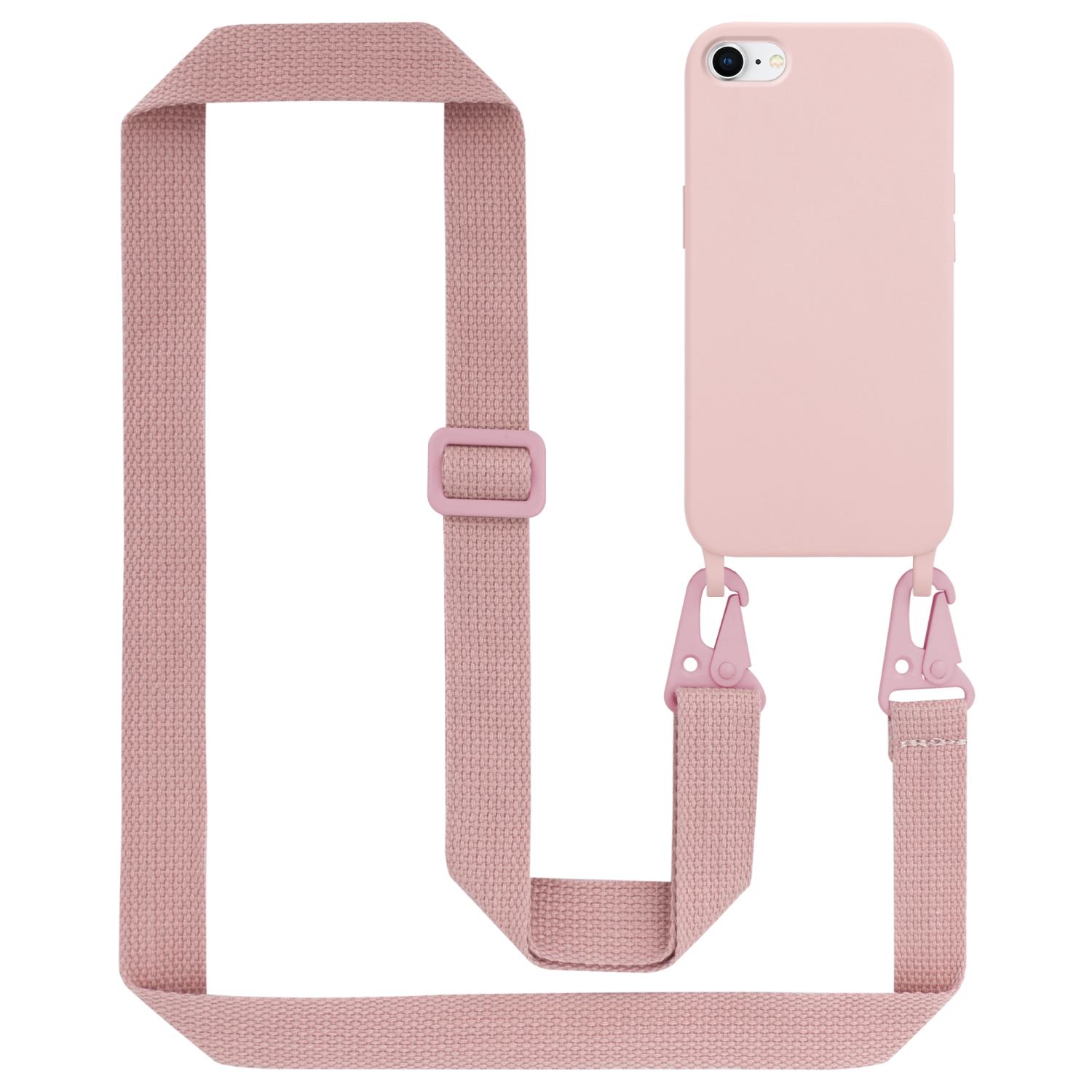 Image of Hand Strap Compatible For Iphone 7 / 7s / 8 / Se 2020 Silicone Protective Case With Adjustable Length Cord Strap Tpu Phone Case Protective Case