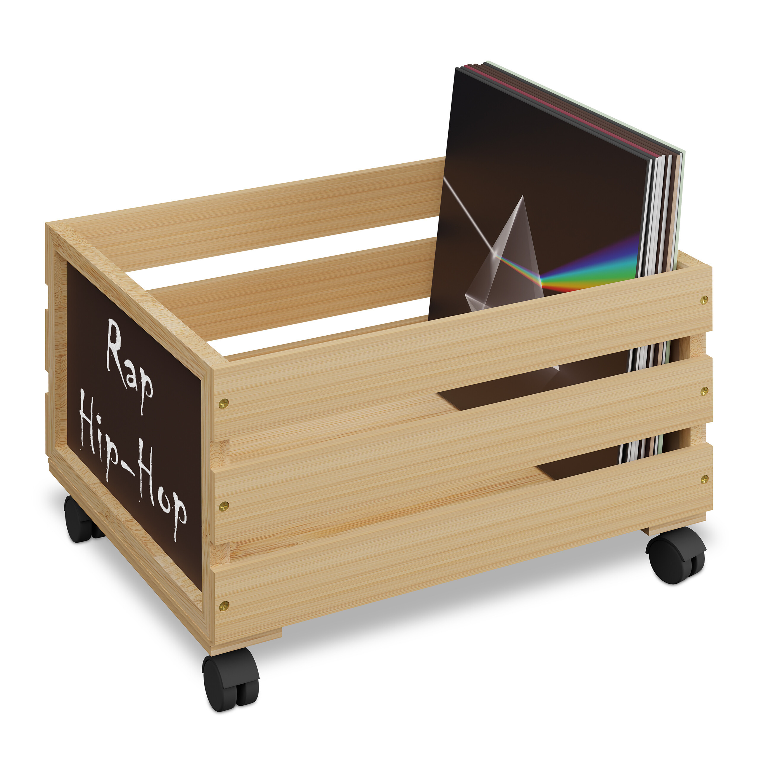 Record Crate In Natural - (w)43 X (h)27 X (d)