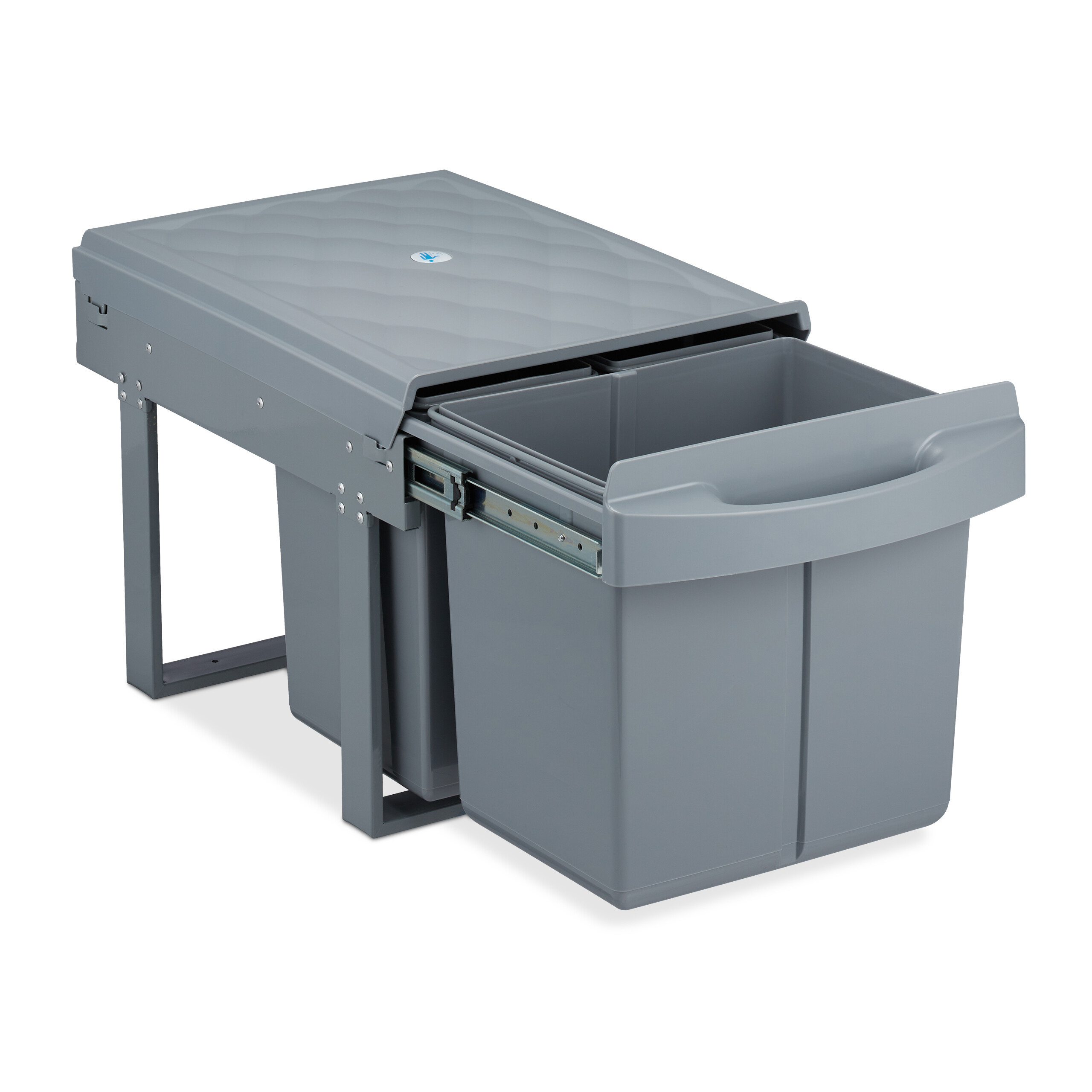 Image of Grey Deluxe Waste Sorting System - 1x15l + 2x8l