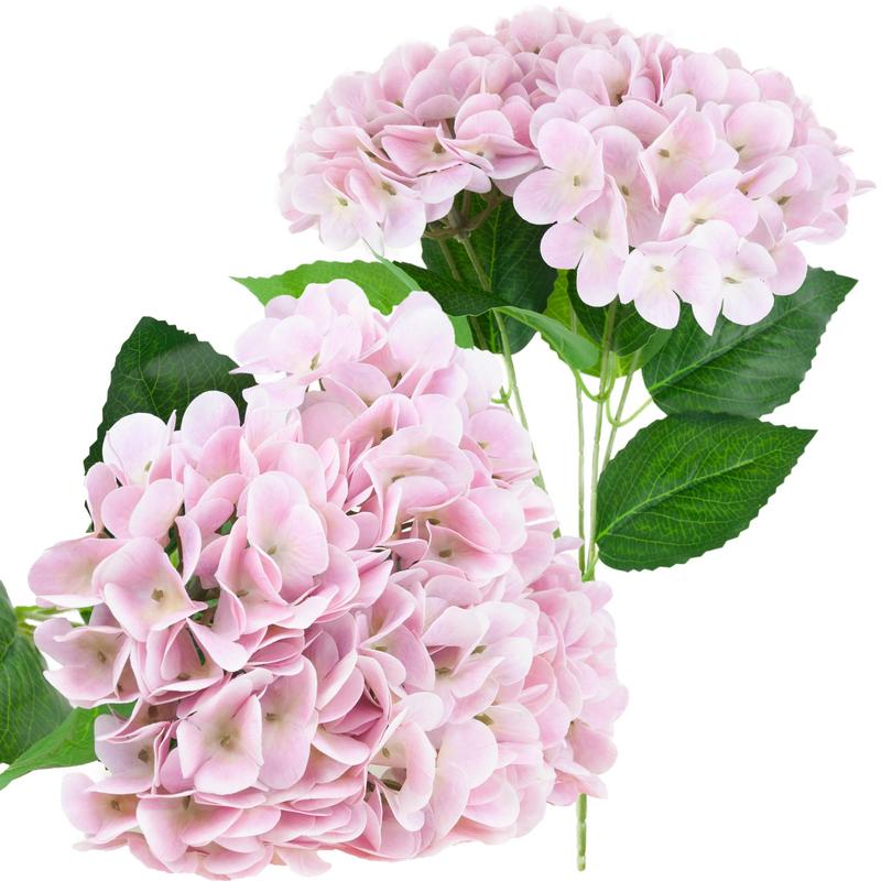 Image of Hydrangea Bouquet, Artificial Flowers, Real Touch, Realistic, Pink