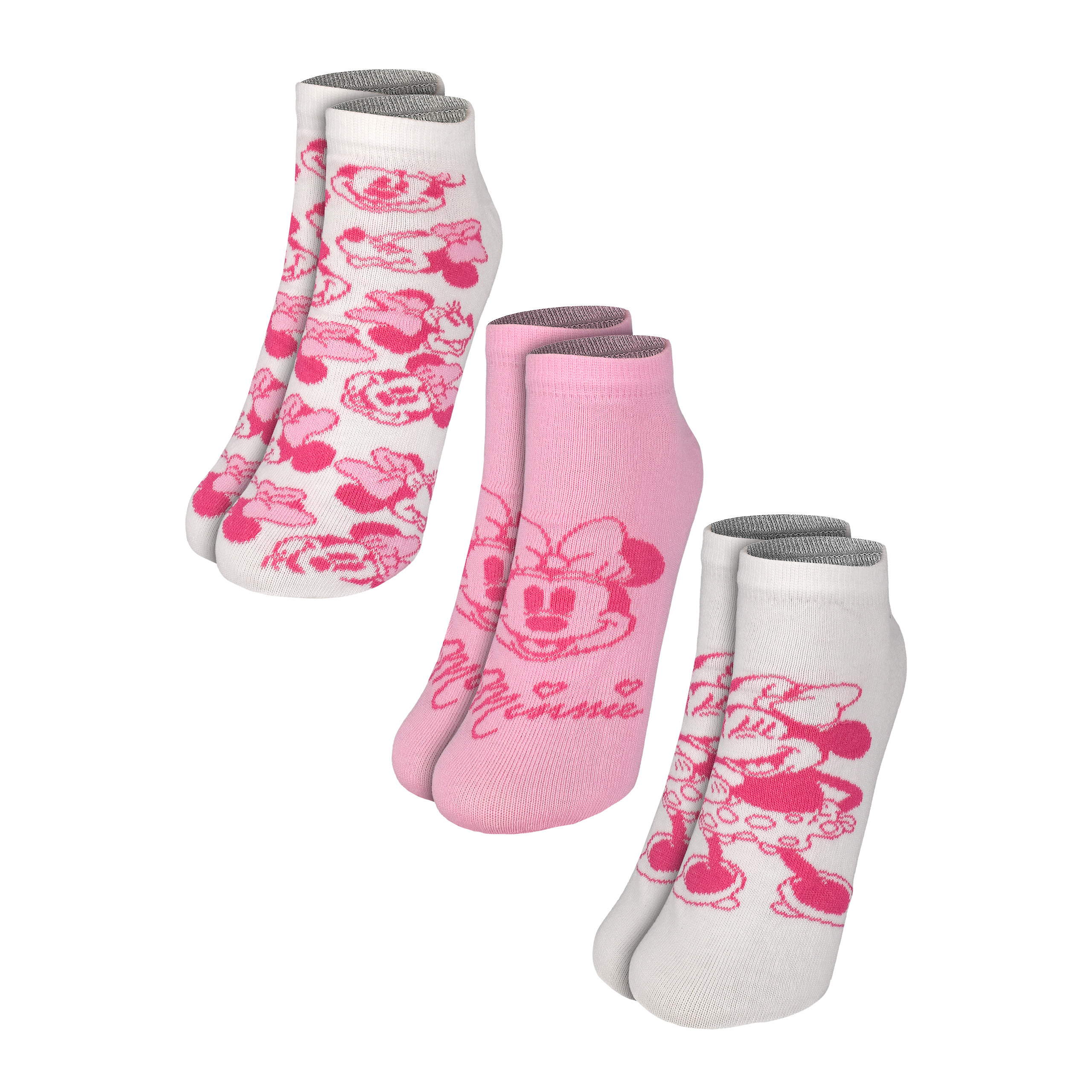 Image of Mouse Socks For Women - Women's Pink/white (3-pack)
