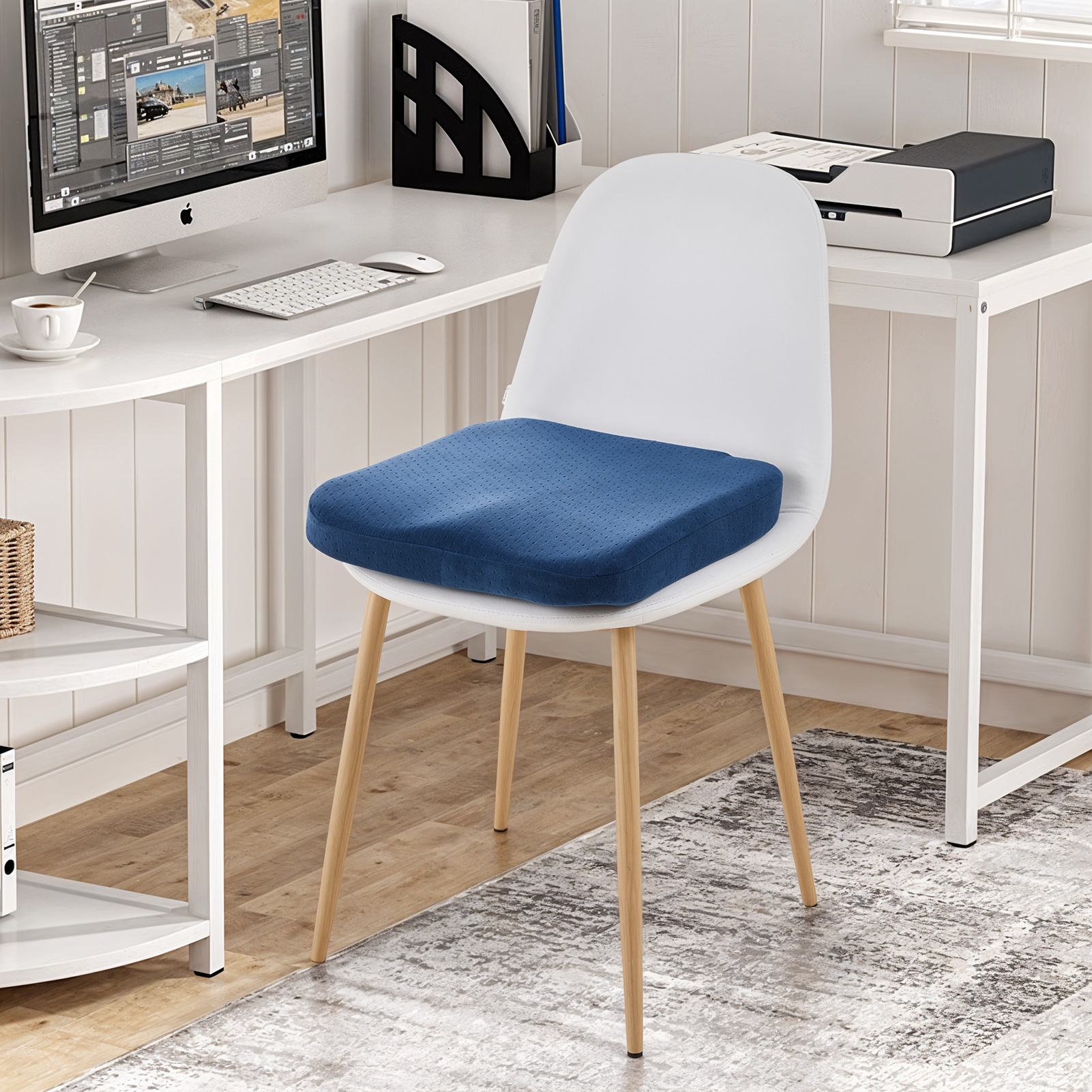 TEMU 1 Square Velvet Cushion - 40.40*5.5cm | Slow-rebound Memory Foam Seat Cushion Improve Sitting Posture | Corrects Body Posture And Reduces Spinal