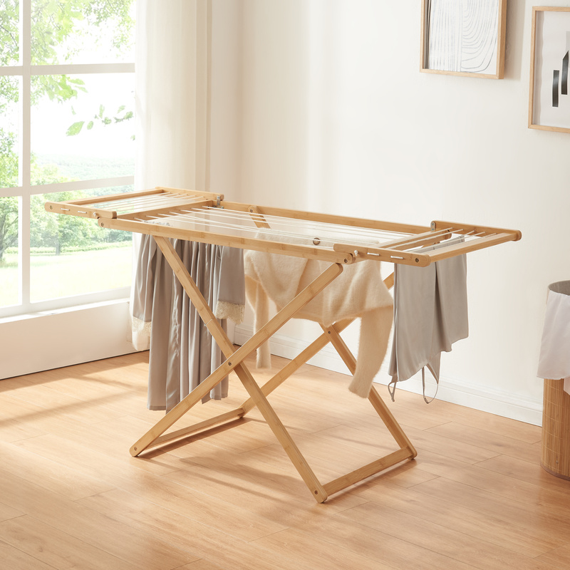 Image of Folding Clothes Rack Fakala 154 X 59 X 82 Cm Bamboo