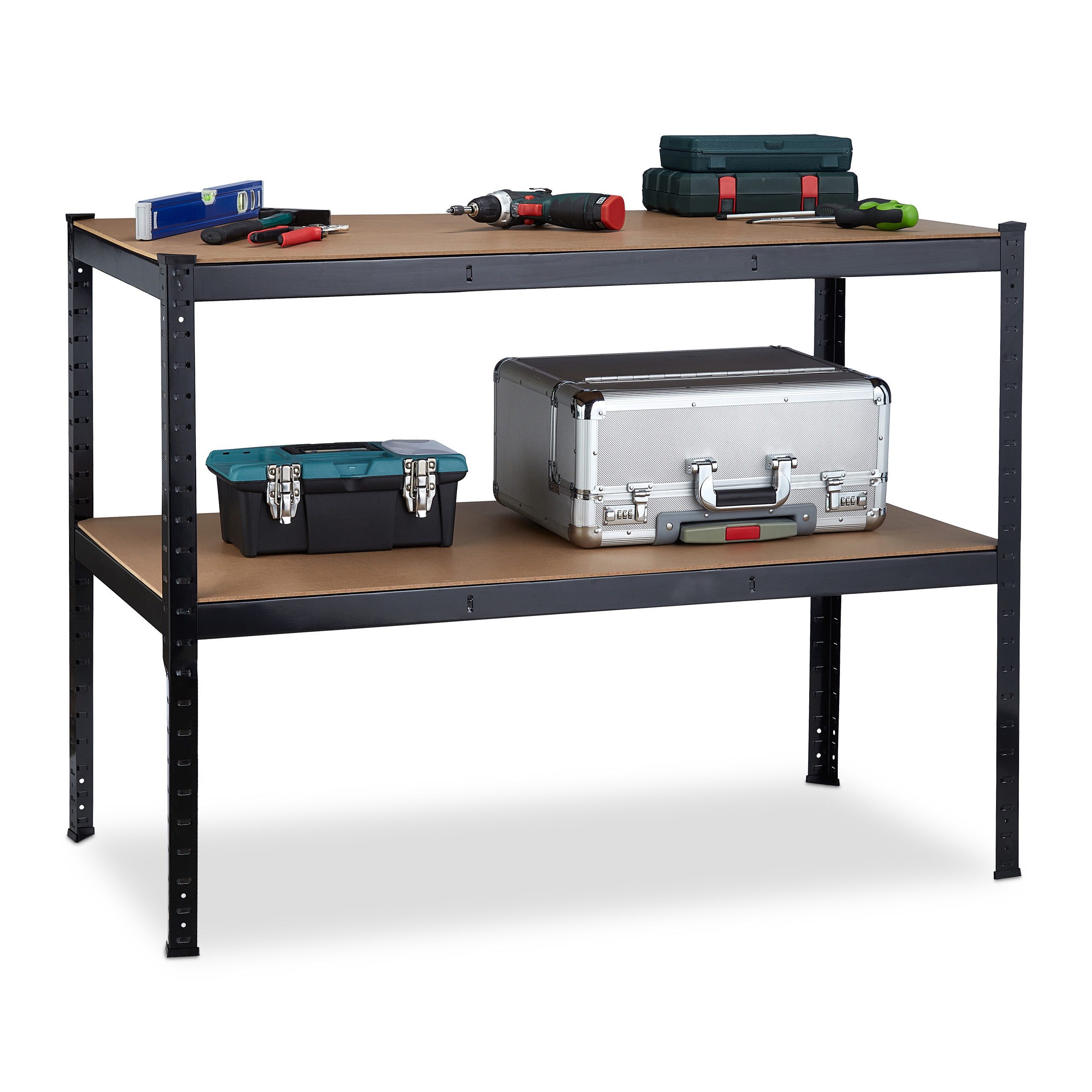 E-shop Werkbank in Schwarz - (B)100 x (H)180 x (T)60 cm