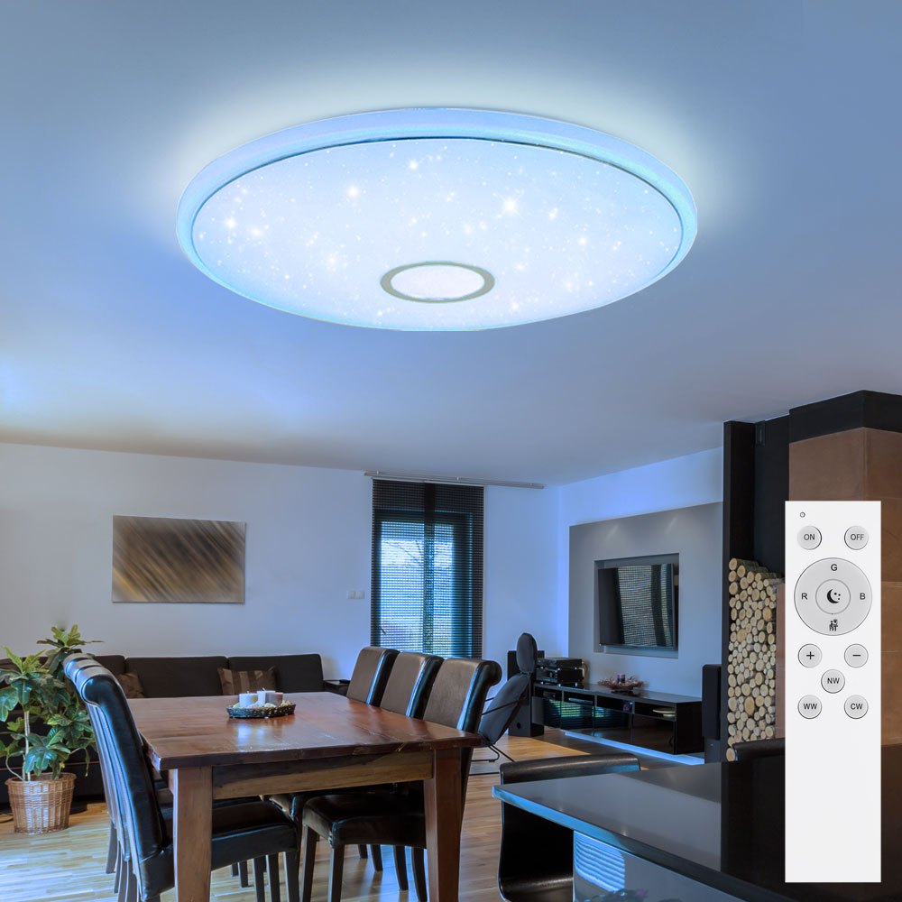 Image of Ceiling Lamp Ceiling Light Living Room Light, App And Voice Control Cct Timer Rgb Color Changer, Led 30w 2400lm Warm White-cold White, Dxh 50x6.5cm