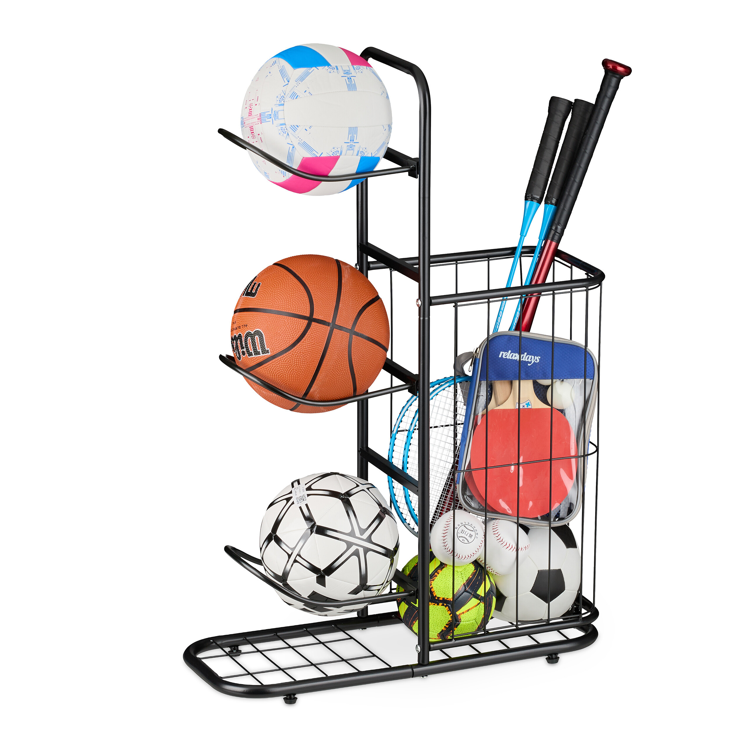 Ball Stands In Black - (w)60 X (h)87 X (d)23.5 Cm
