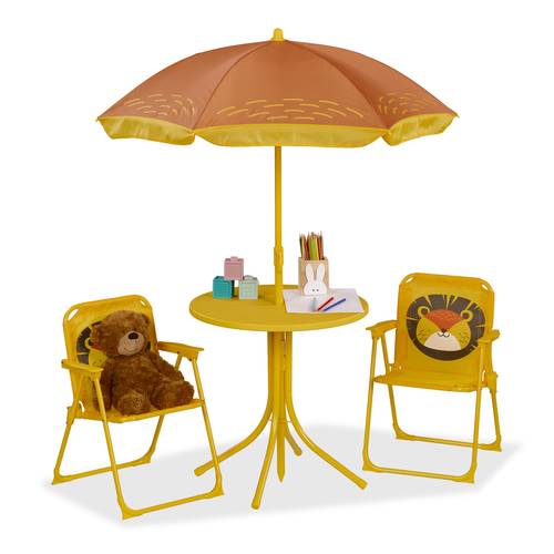 camping childrens seating group lion in yellow