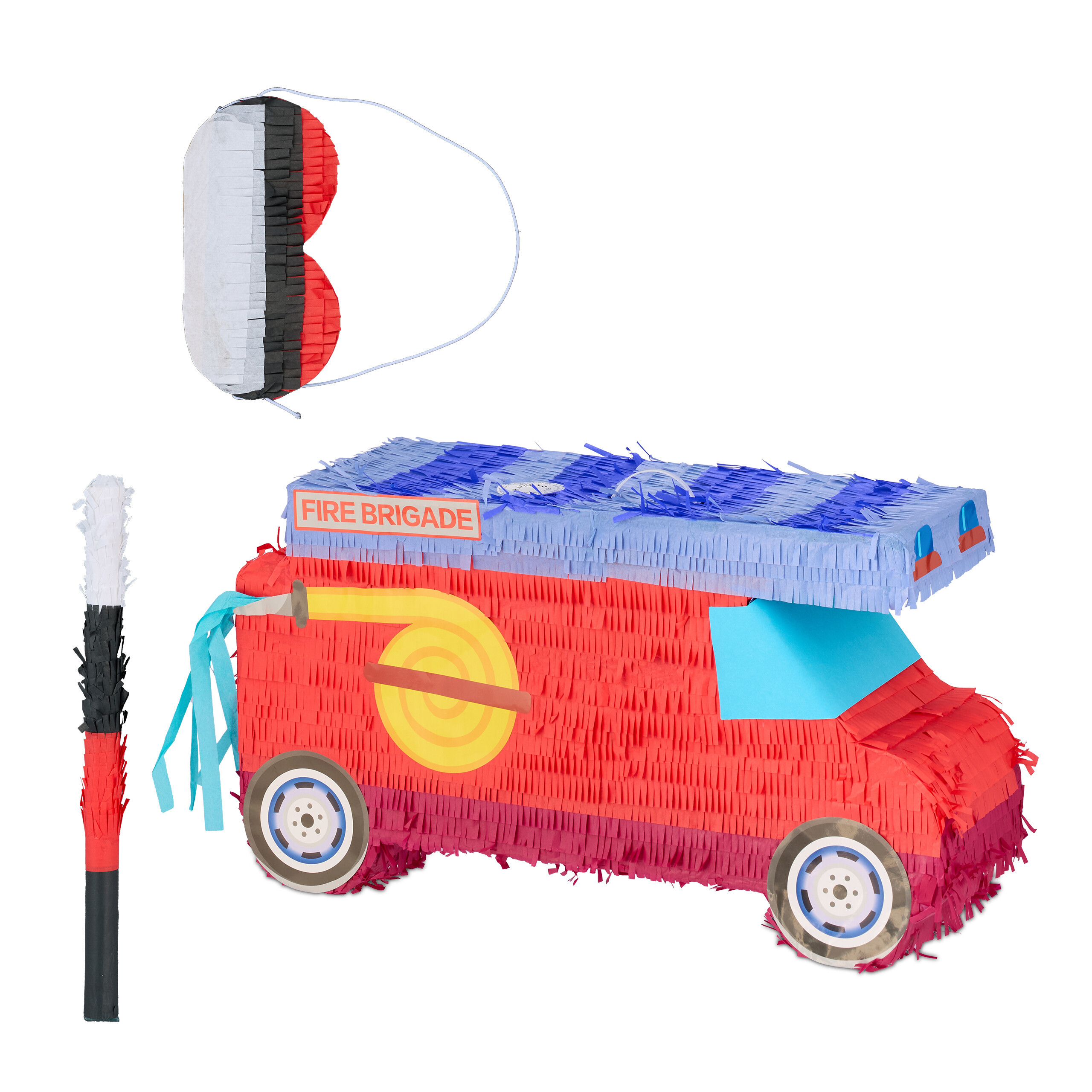 E-shop 3-tlg. Pinata Set "Feuerwehrauto" in Rot