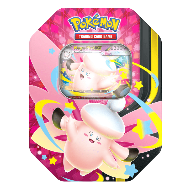Pokémon Mega Ex Tin – Box With Booster Packs &