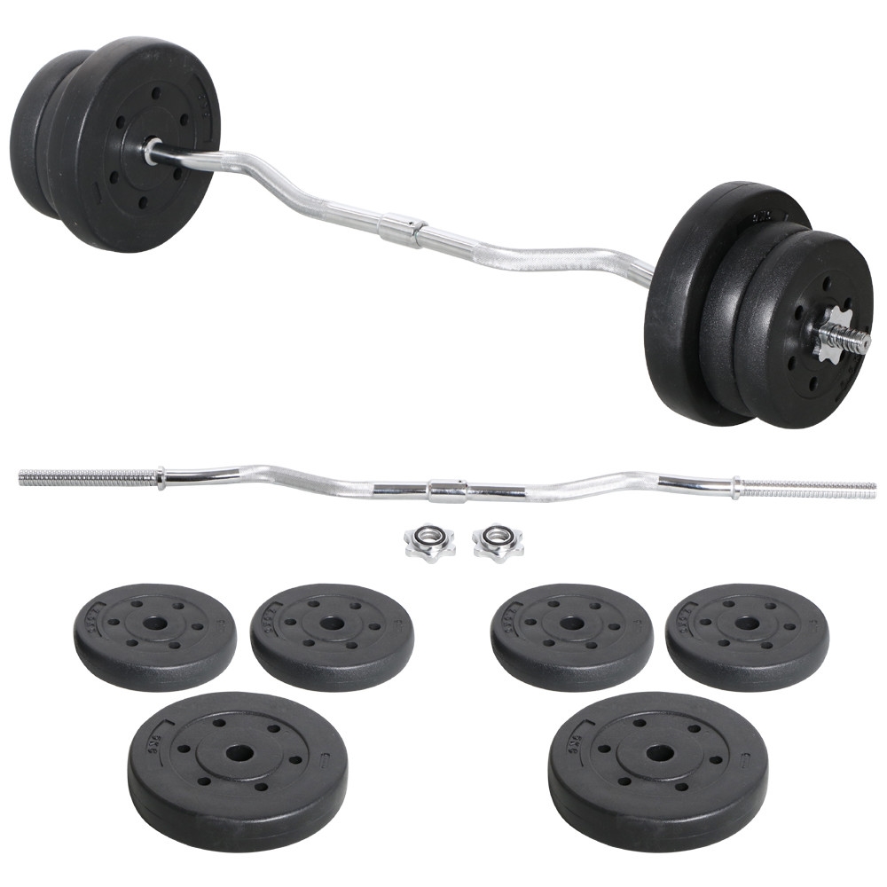 Image of Costoffs Sz Dumbbell Set Bar Set 20/25/30 Kg, Barbell Set With 6 Weight Plates, Sz Bar For Strength Training, Bar With Weights