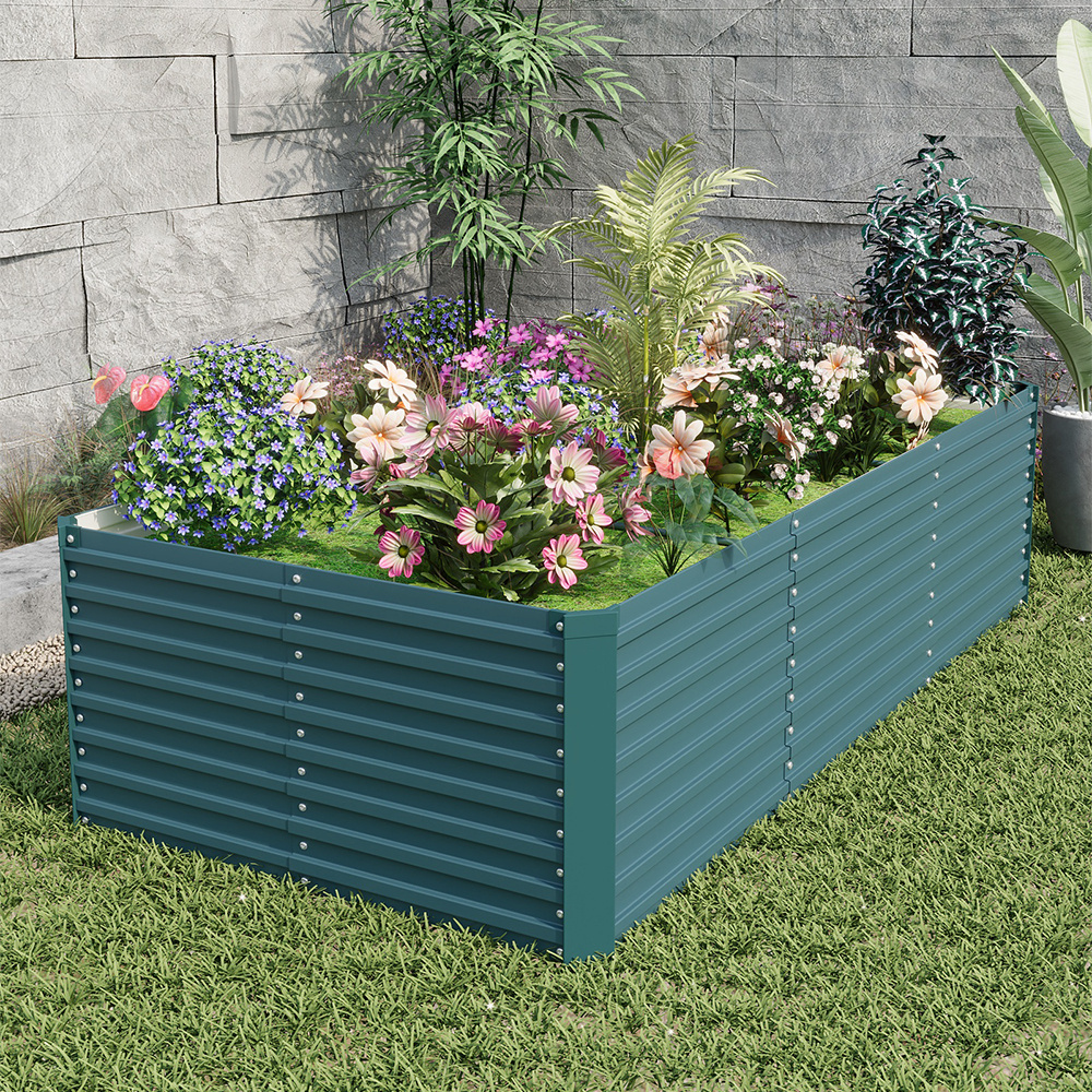 TEMU Raised Beds For Garden, Raised Planters For Garden Outdoor, Extra Large 240x120x60cm Metal Planter Box Beds Kits For Vegetables Flower Patio,