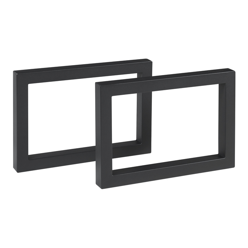 2-piece Table Frame Set 'lunderskov' For Coffee Table, Bench, And Stool – Steel, 35 X 50 Cm, Black