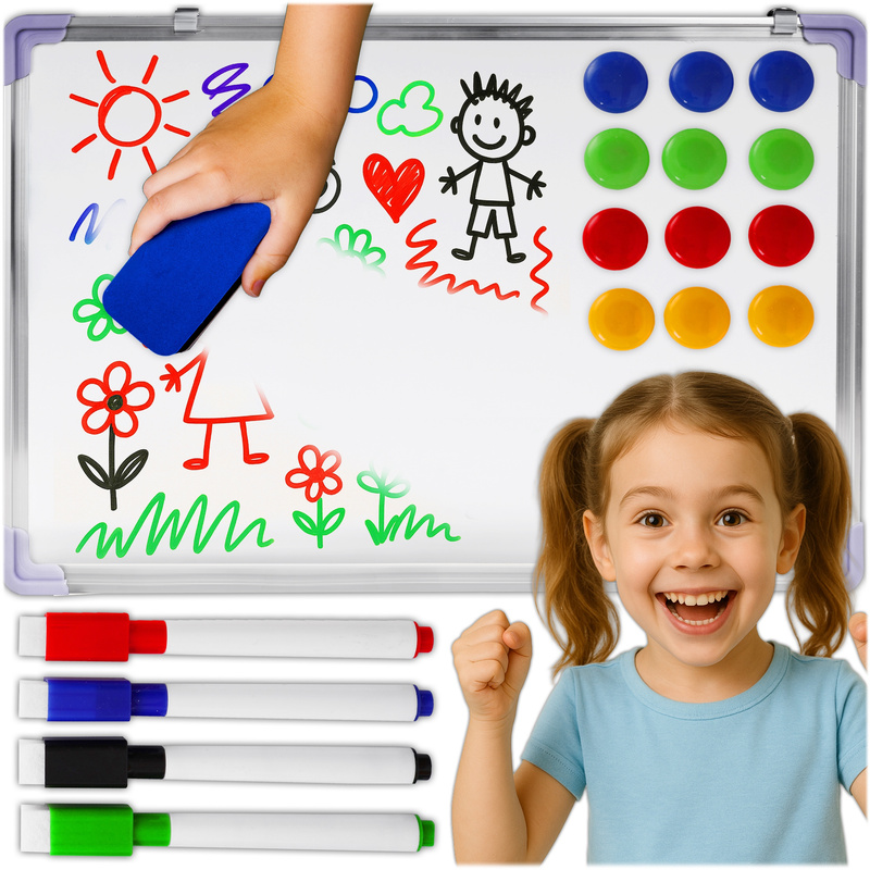 Image of Magnetic Whiteboard Erasable Cm, Magnetic Writing Board With Markers, Magnets And Eraser, Memo Board For Office, School And Home