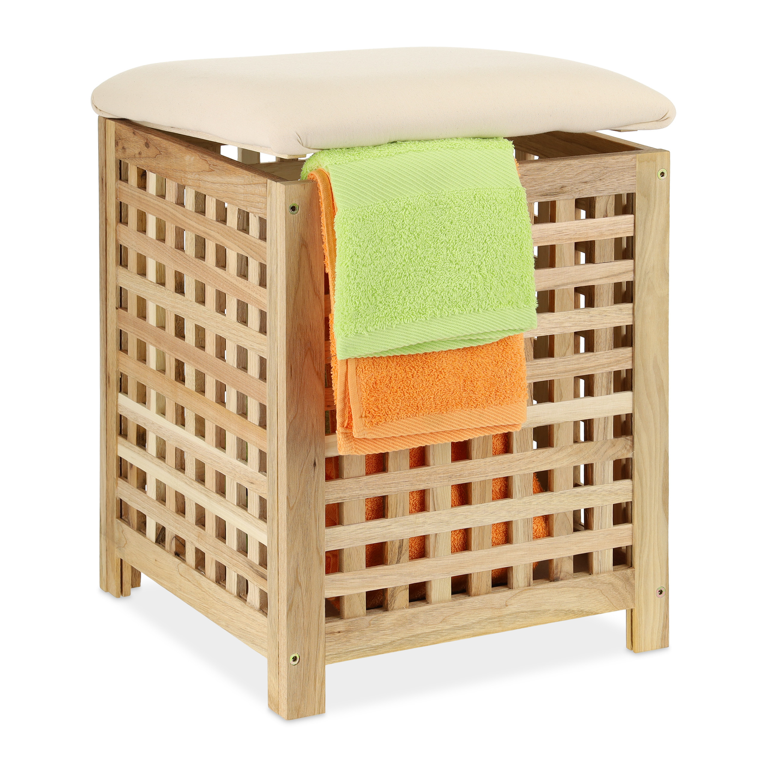 Laundry Basket In Natural/cream Color - (w)39 X (h)50 X (d)39 Cm
