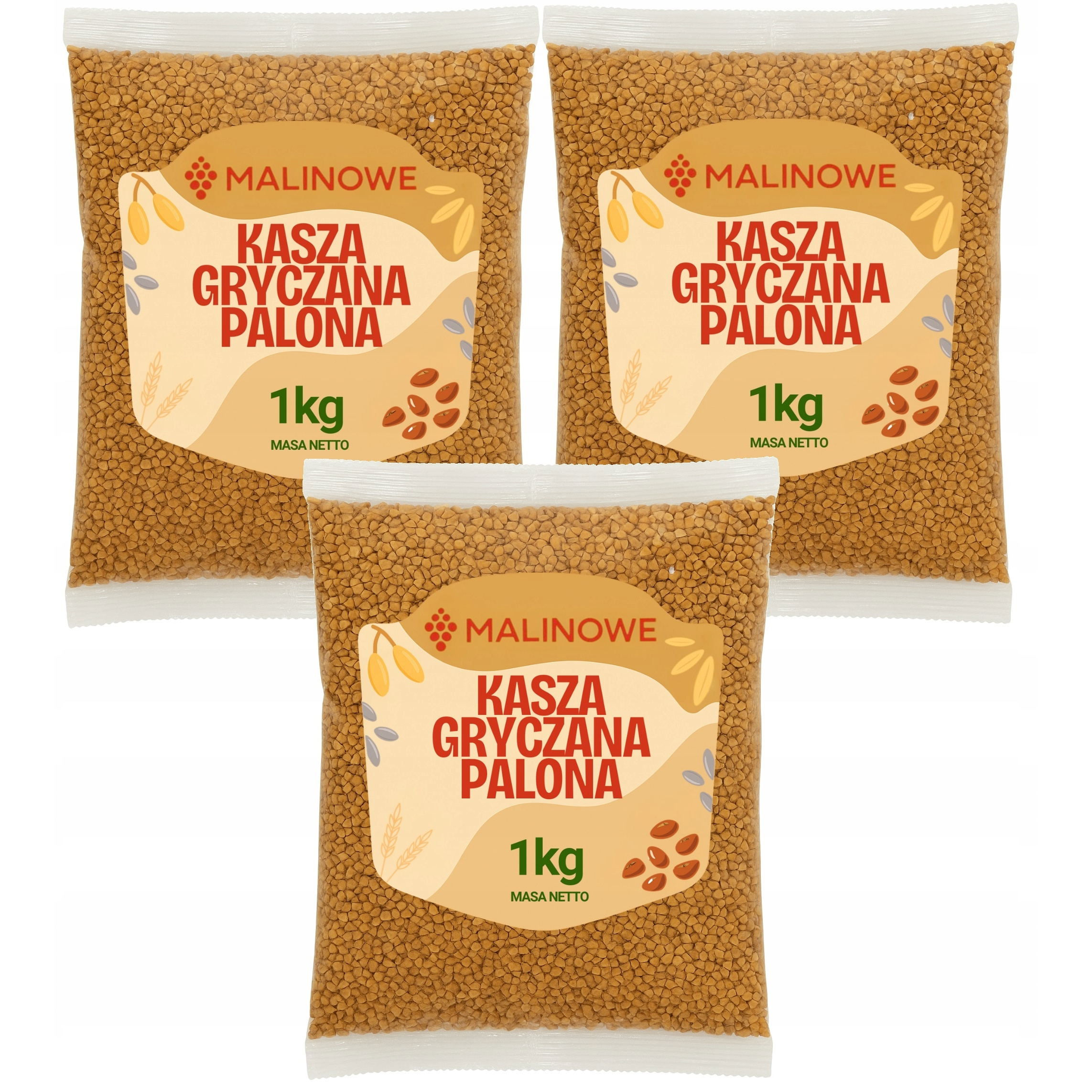 Image of Roasted Buckwheat Groats Set 3x1kg Excellent Natural Premium