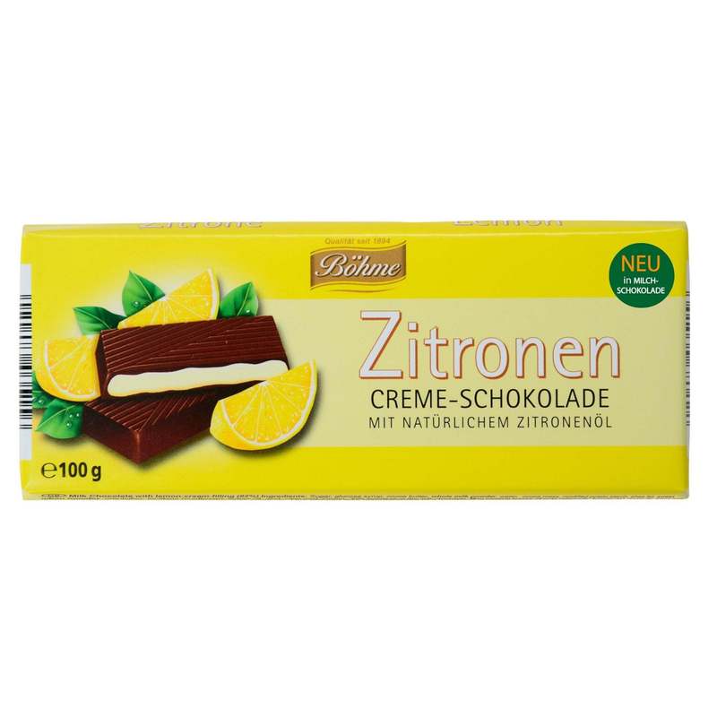 Böhme Lemon Cream Chocolate 100g | Chocolate With Lemon Filling | Sweet Bar Chocolate | Chocolate Snack For Everyday, Breaks, And Enjoyment