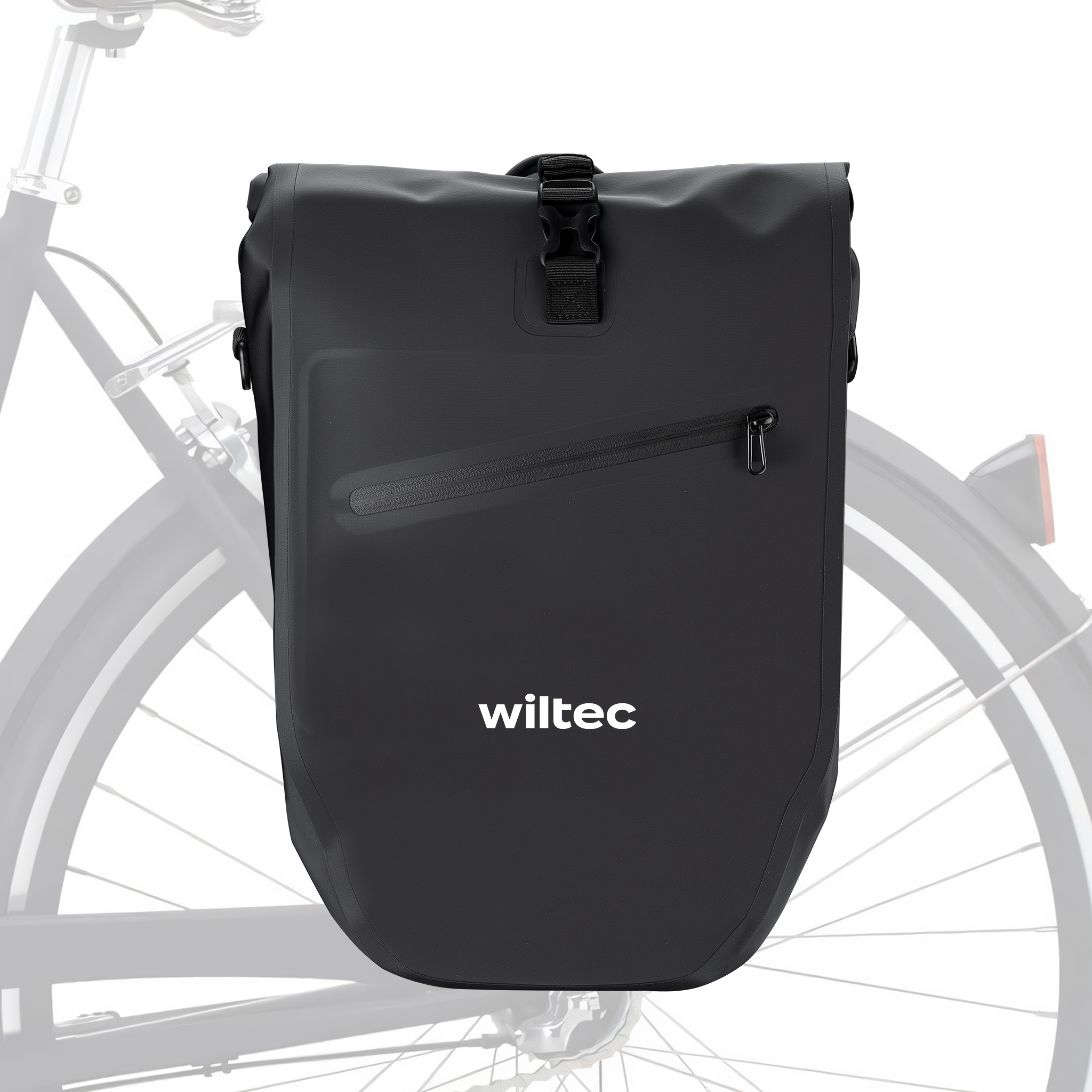 TEMU Wiltec Luggage Carrier Bag Black, Bicycle Luggage Carrier 28 L Storage Space, Luggage Bag With Carrying Strap, Bicycle Bag Water-resistant Reflectors
