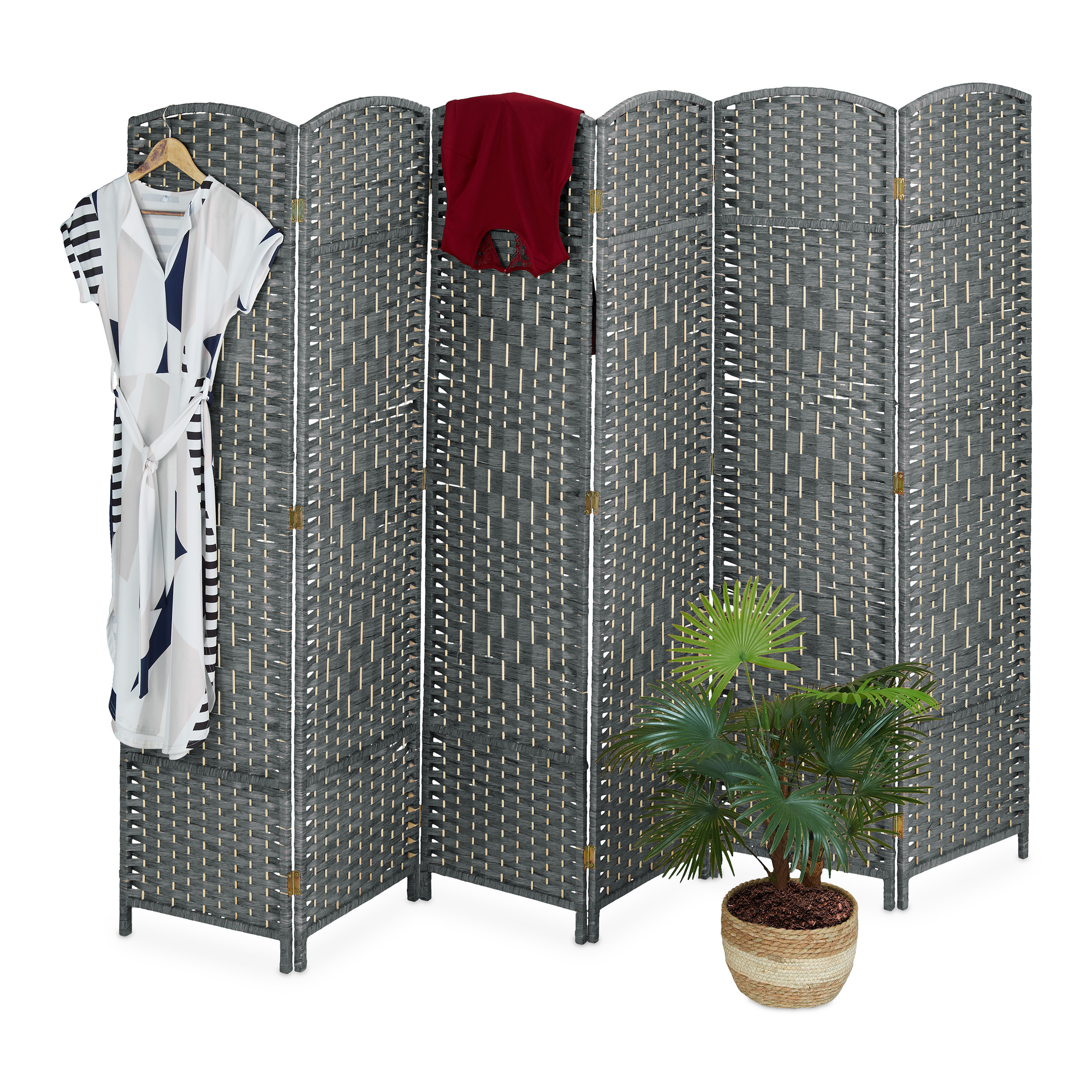Grey Room Divider - (w)241 X (h)170 Cm