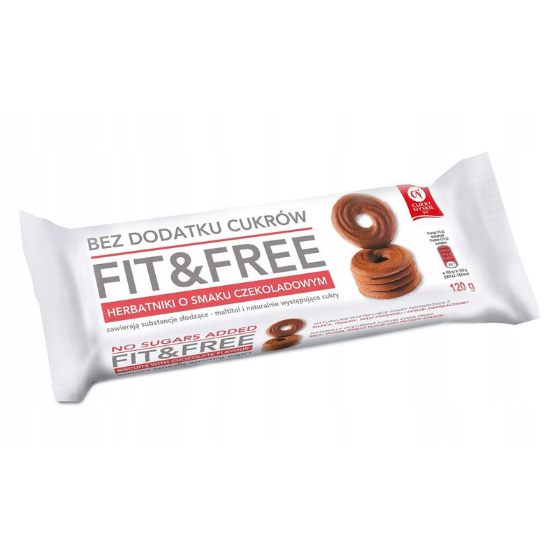 Image of Cukry Nyskie Fit&free Chocolate Biscuits Without Sugar 120 G