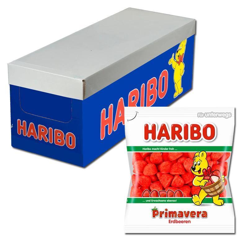 Image of Haribo Primavera Strawberries Storage Box 16 X 100g