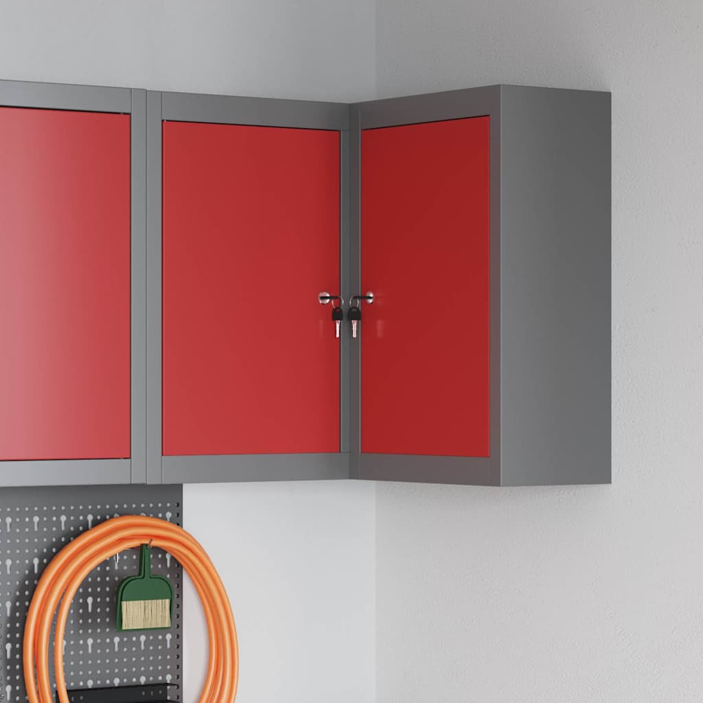 Image of Vidaxl L-shaped Cabinet, Corner Cabinet, Metal Tool Storage
