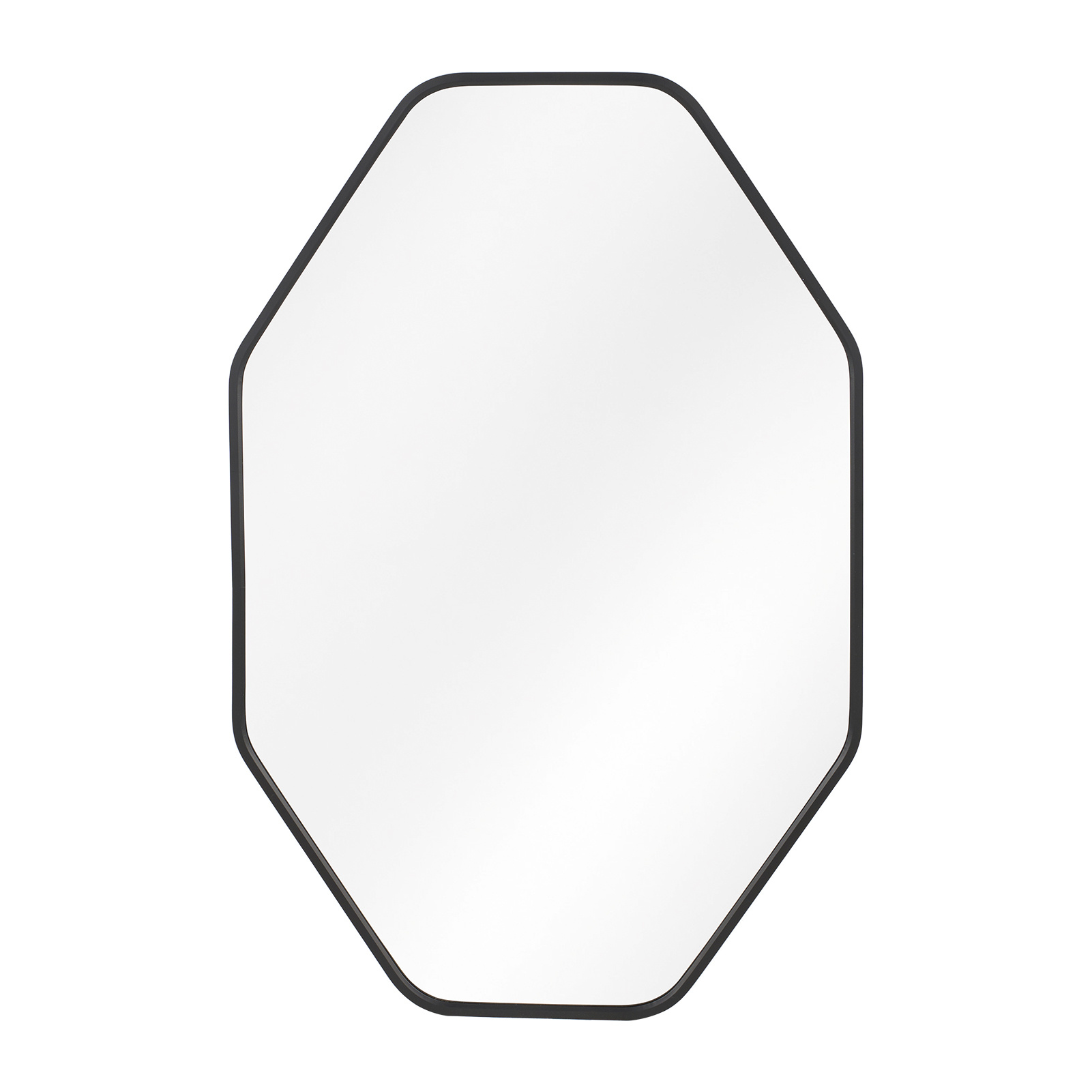 Rustic Farmhouse Metal Octagon Wall Mirror with Shelf, 40x60cm