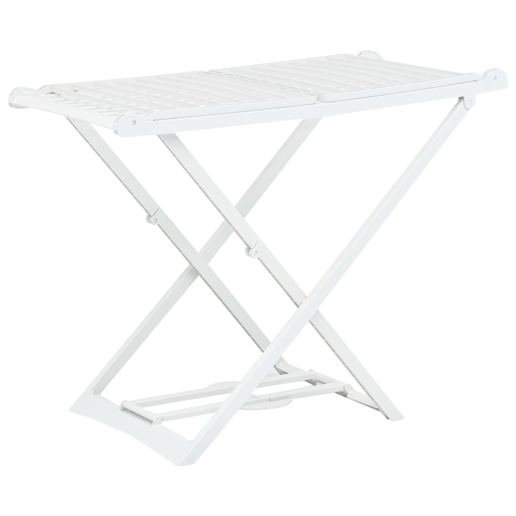 Vidaxl Folding Laundry Dryer Stand Laundry Drying Rack Tower Clothes Stand Winged Laundry Dryer Stand White Plastic