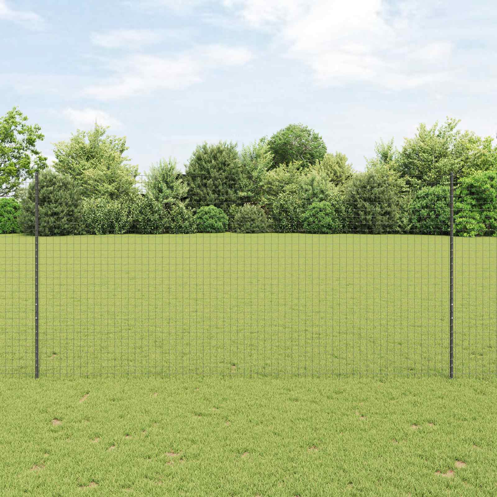 Image of Vidaxl Embedded Fence Posts, 5-piece Set, Gray, 200 Cm, For Garden And Terrace Fencing, Cylindrical, Modern, Weatherproof, Rust And Corrosion Resistant, Durable